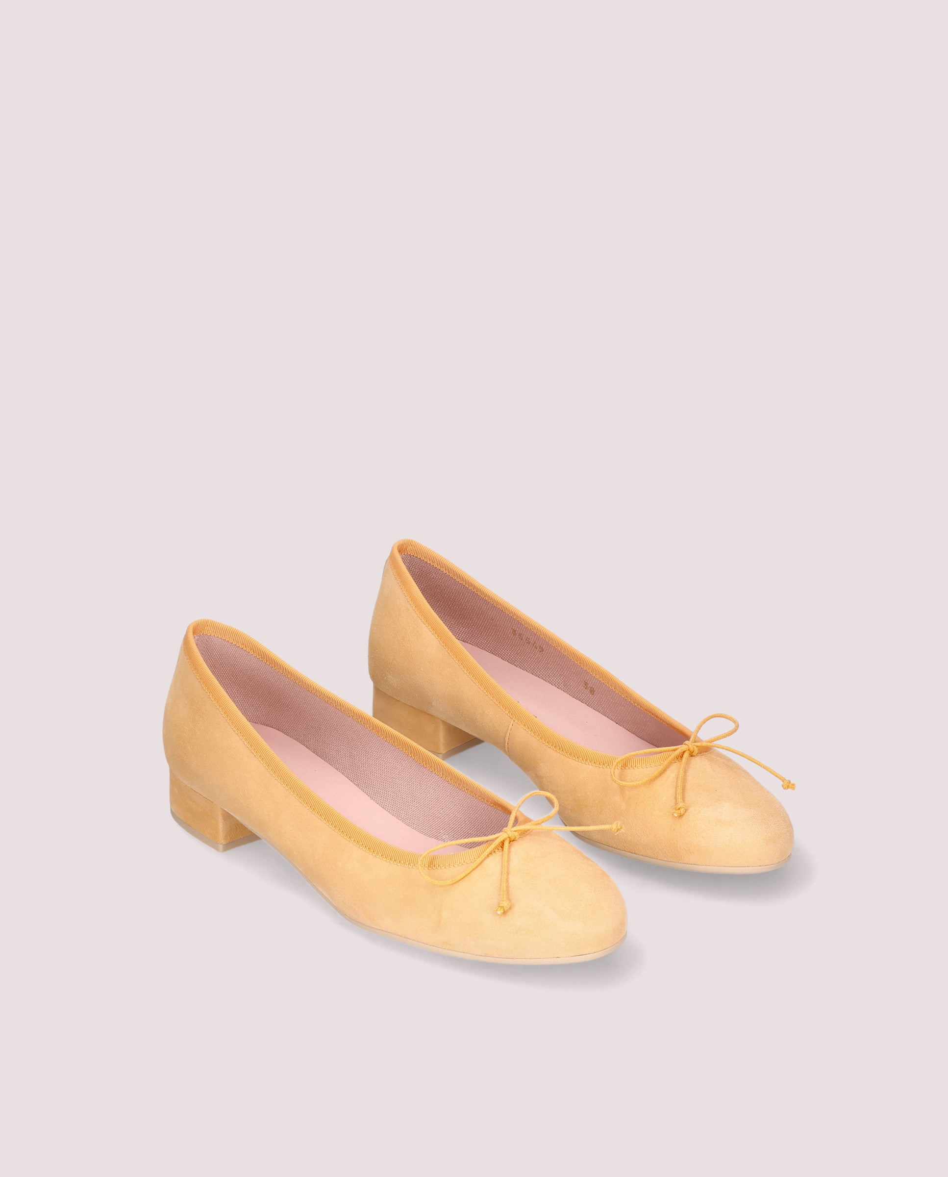 Image of Gretschen ballerina in peach suede by PrettyBallerinas