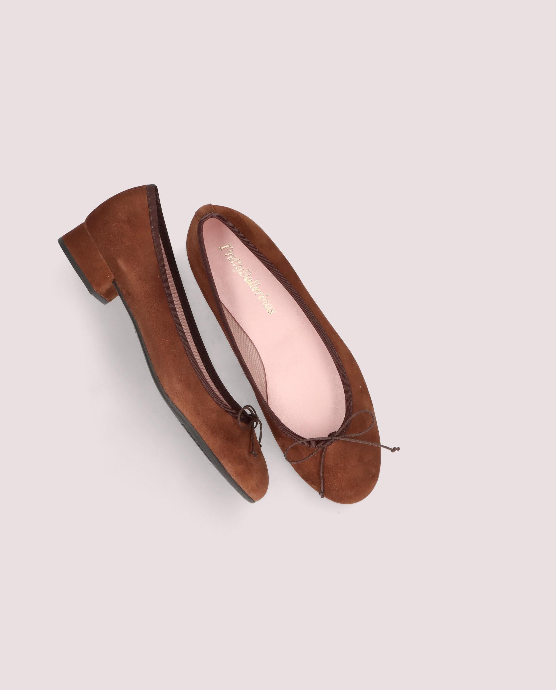 Gretschen ballerina in soft brown suede