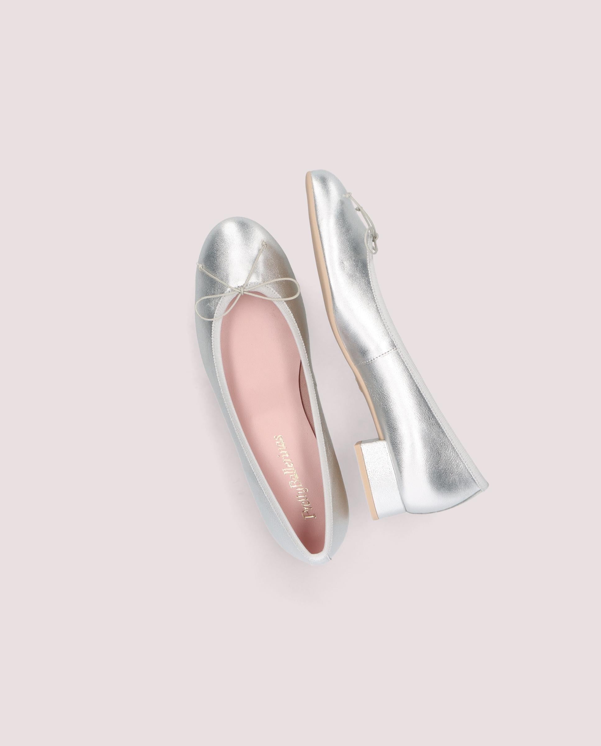 Gretschen ballerina in silver leather