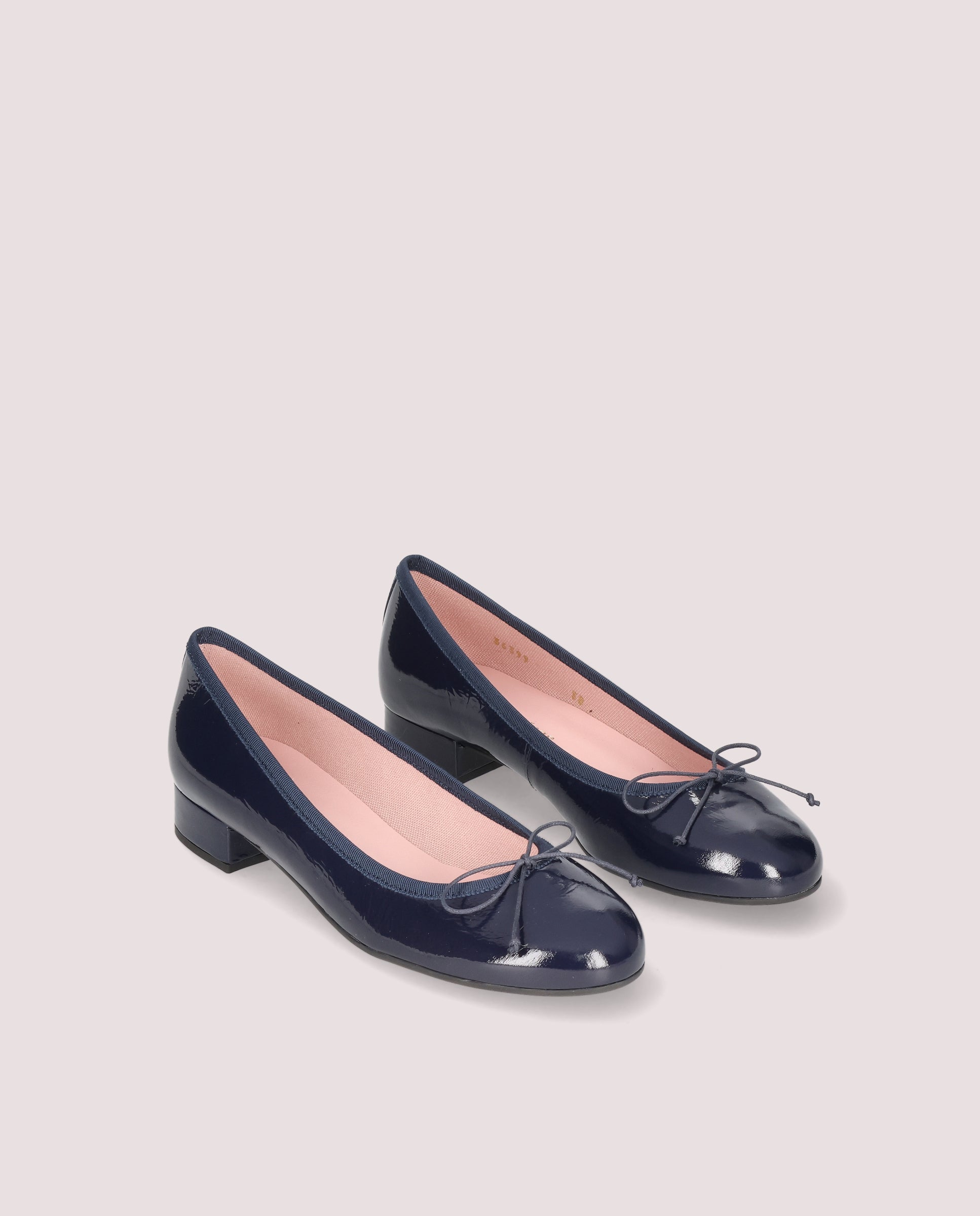 Image of Gretschen ballerina in navy blue patent leather by PrettyBallerinas