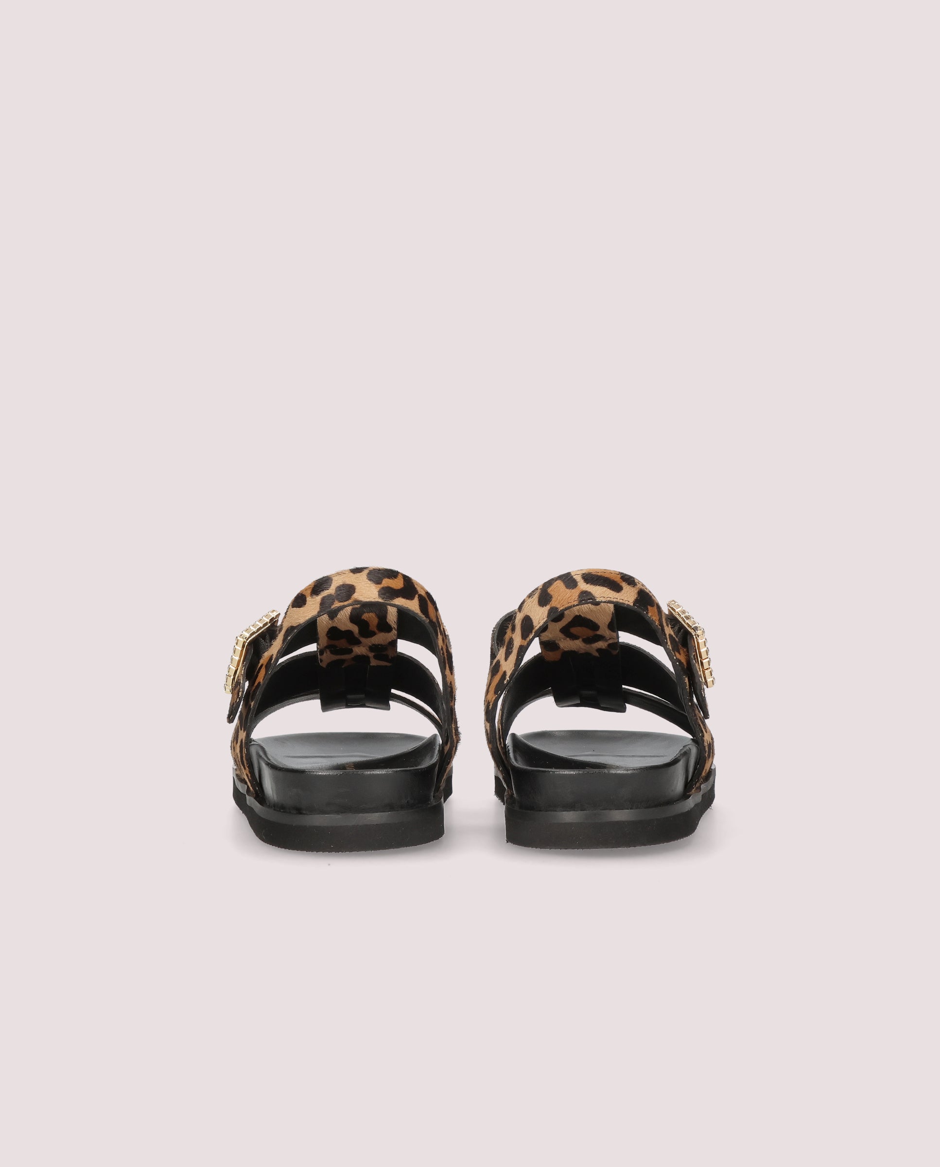 Belle Sandal in leopard printed poni