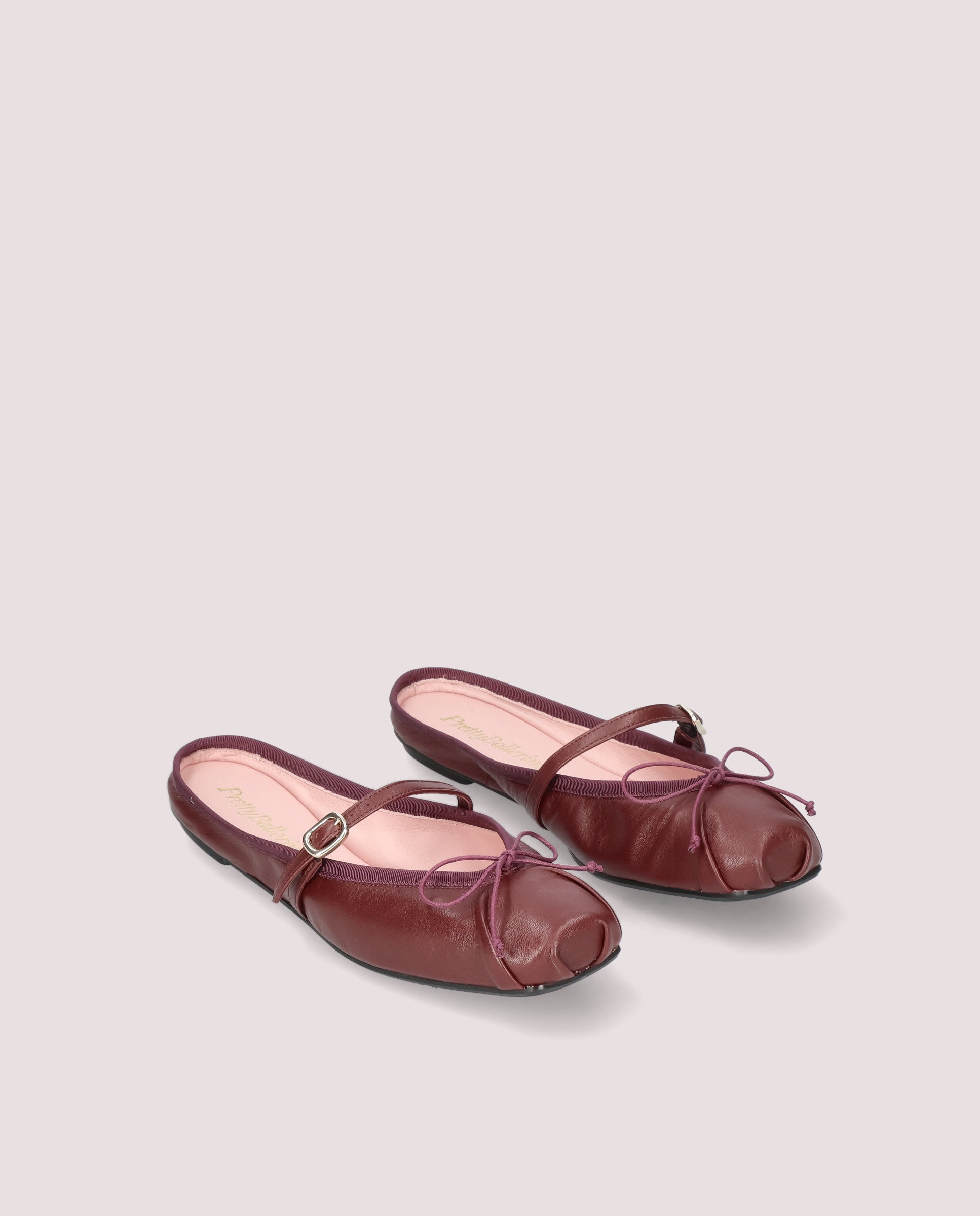 Image of Kristen mule in dark red leather by PrettyBallerinas