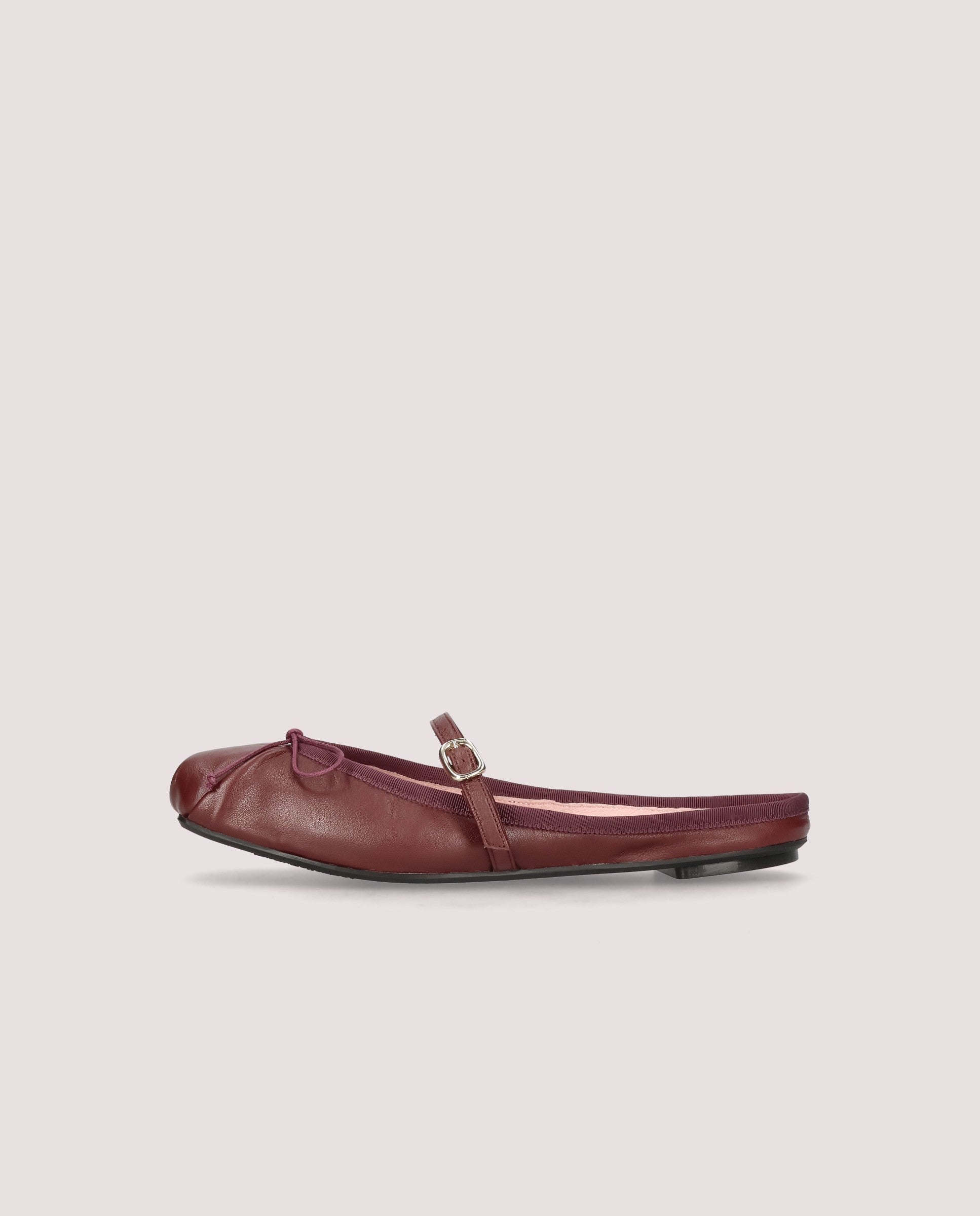 Kristen mule in dark red leather