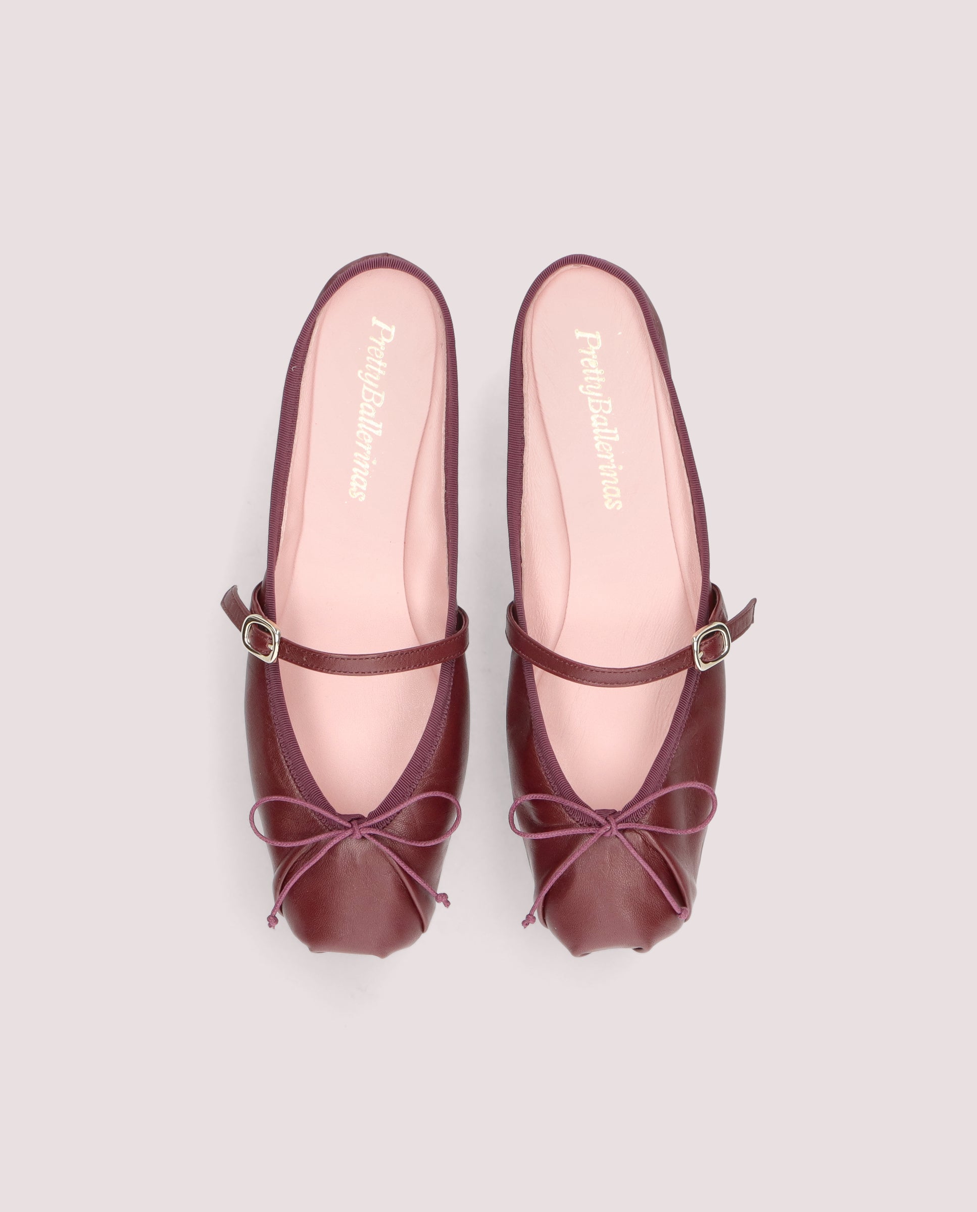 Alternative view of Kristen mule in dark red leather by PrettyBallerinas