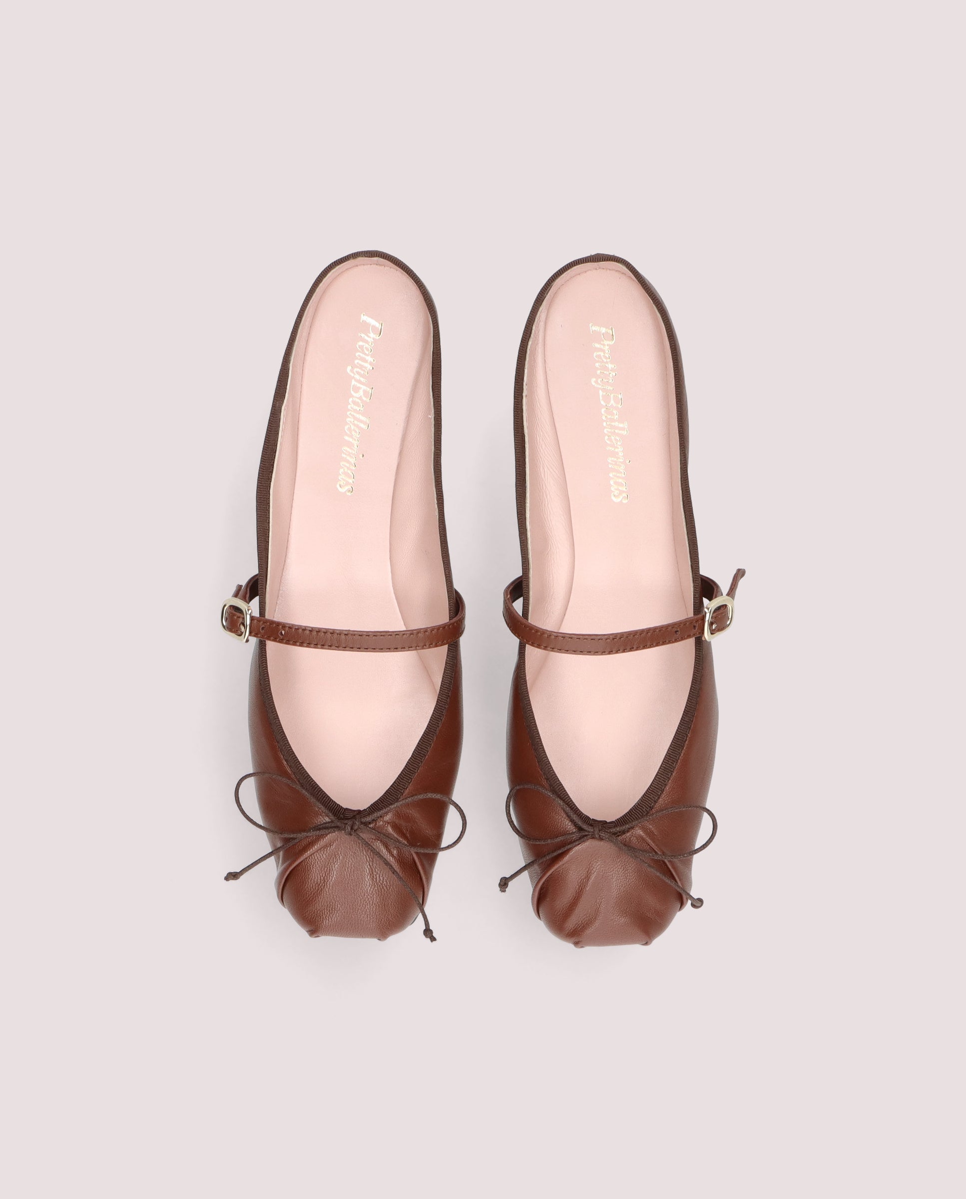 Alternative view of Kristen mules in brown leather by PrettyBallerinas
