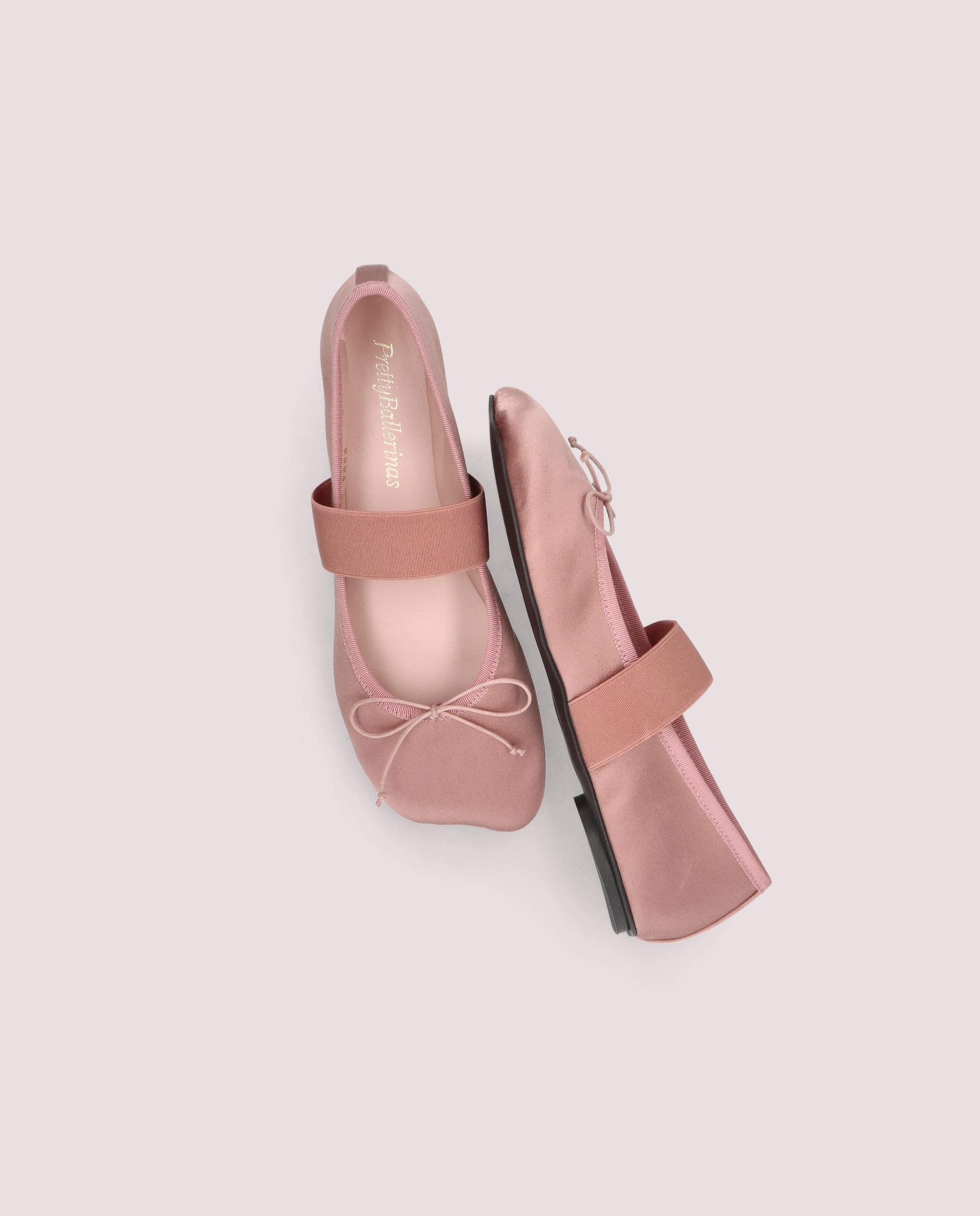 Bailarinas Yuma em cetim rosa