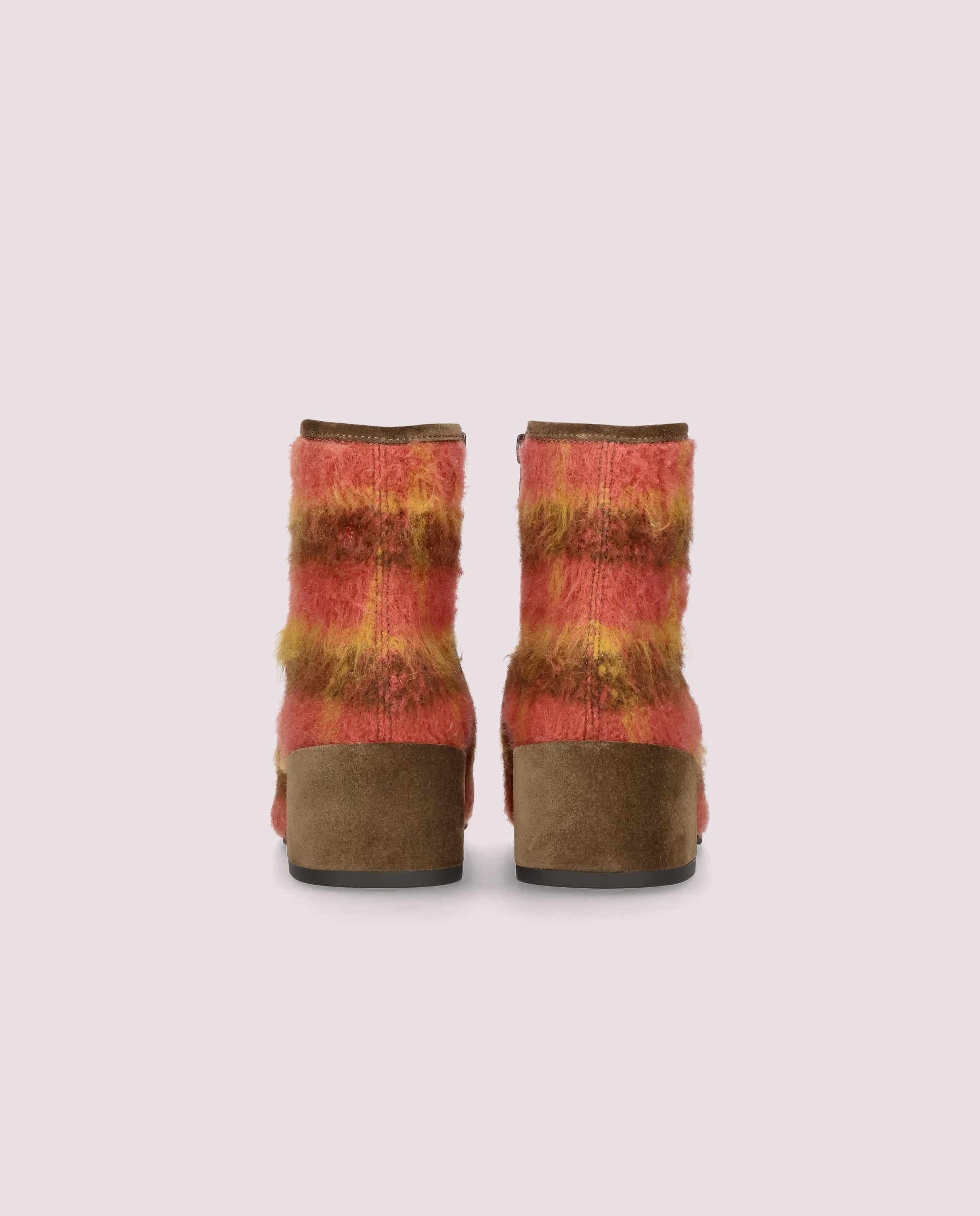 Jendayi ankle boot in tartan printed textile
