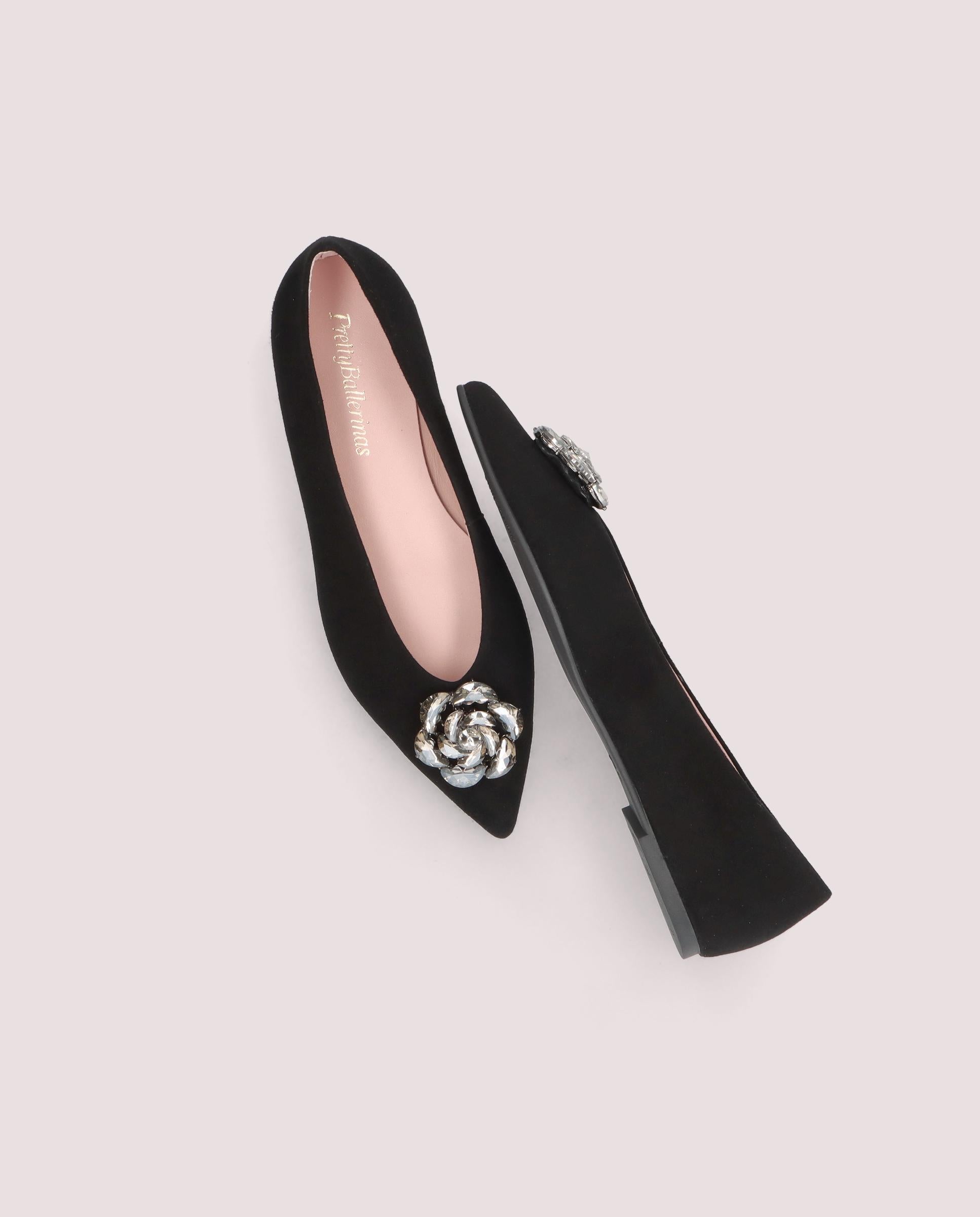Paris Ballerina aus schwarzem Wildleder