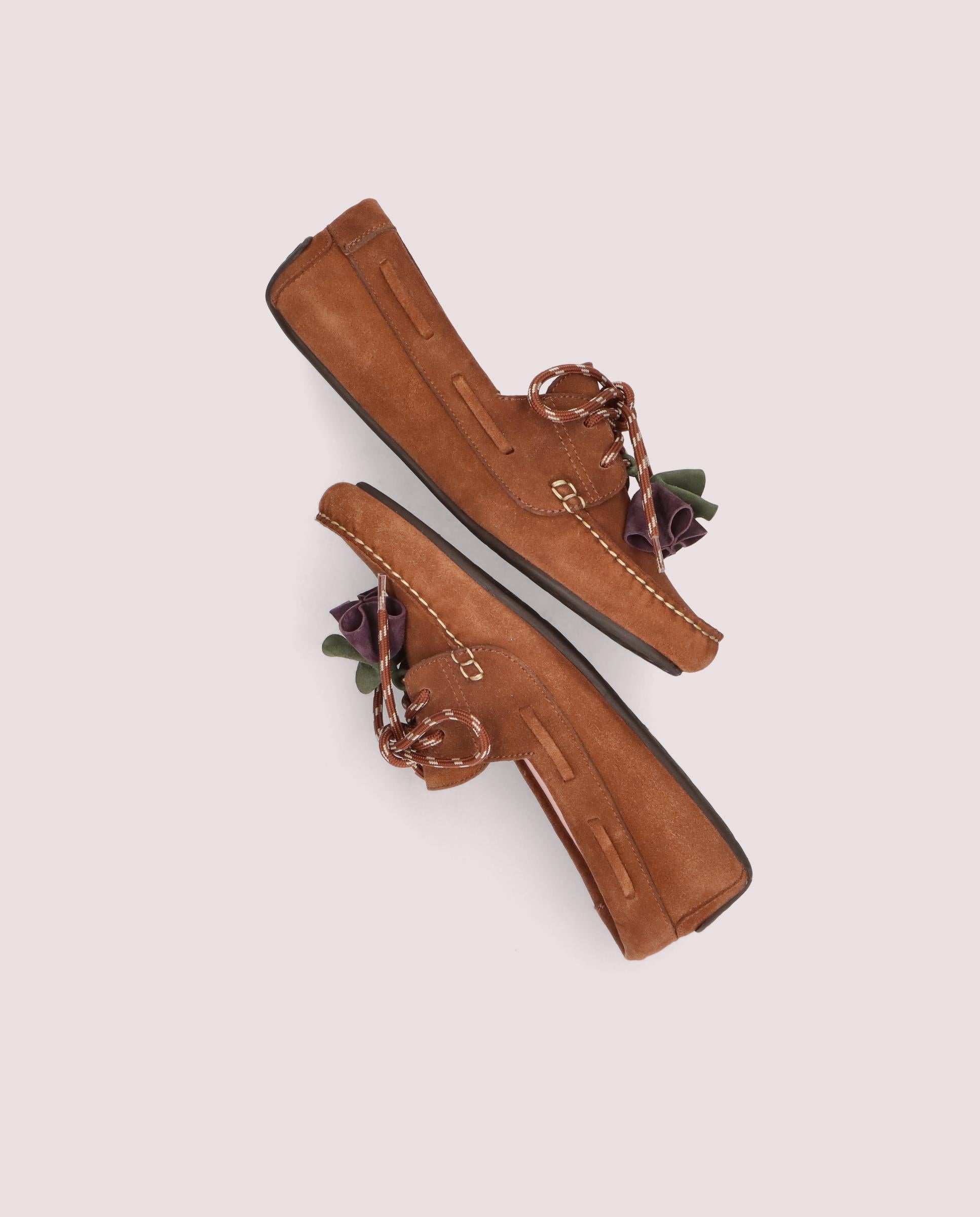 Josephine moccasin in tan suede