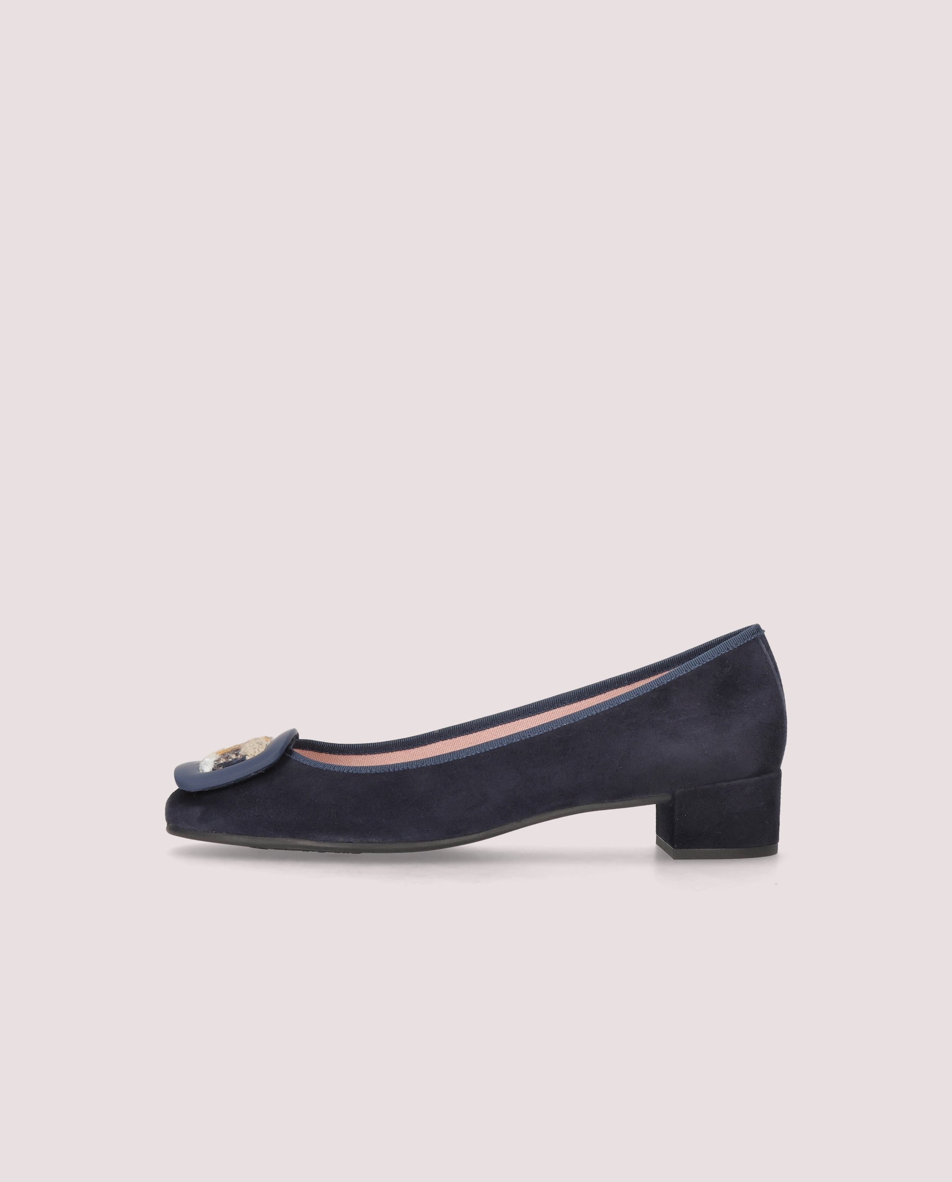 Odette ballerina in navy blue suede