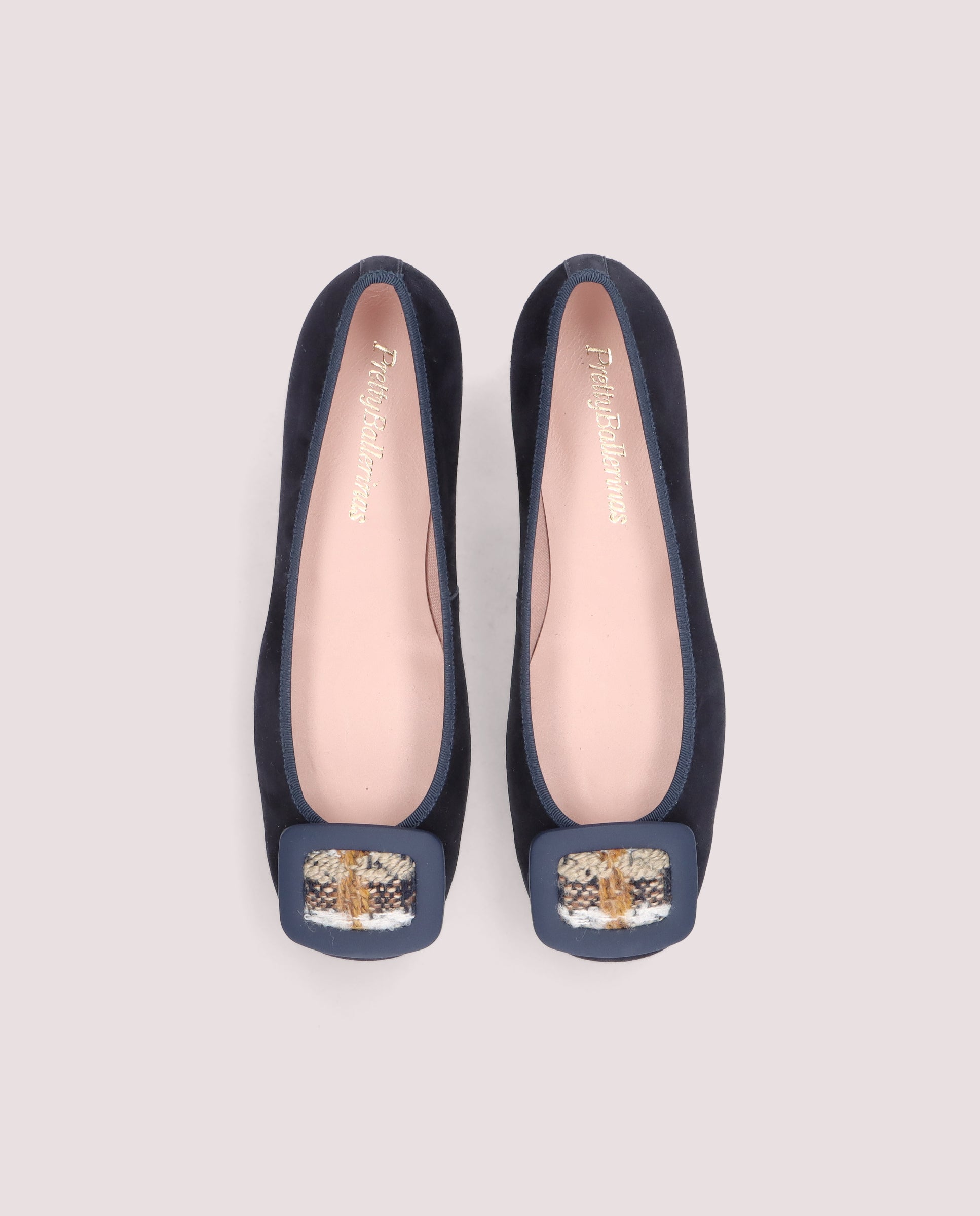 Alternative view of Odette ballerina in navy blue suede by PrettyBallerinas