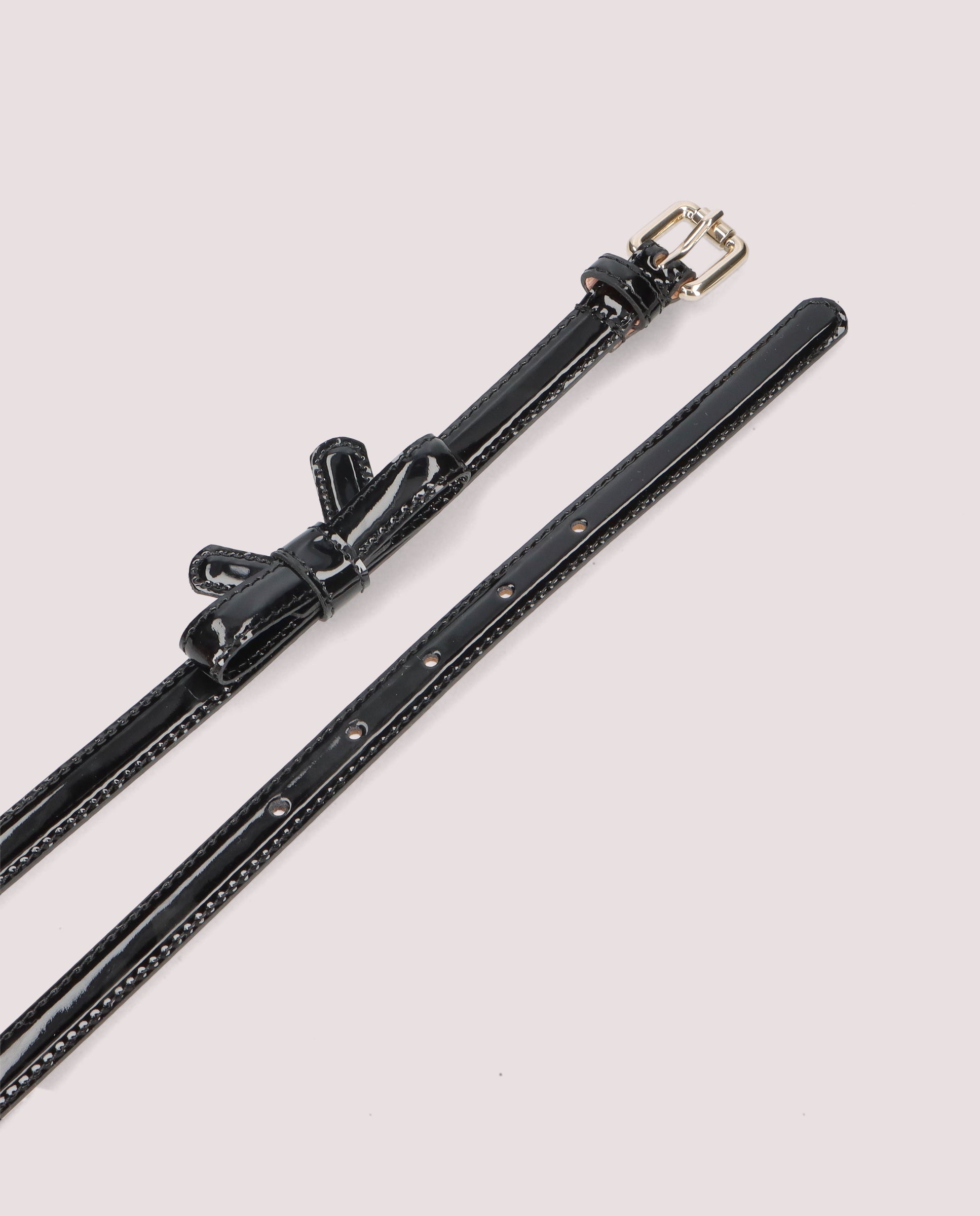 Black patent leather belt