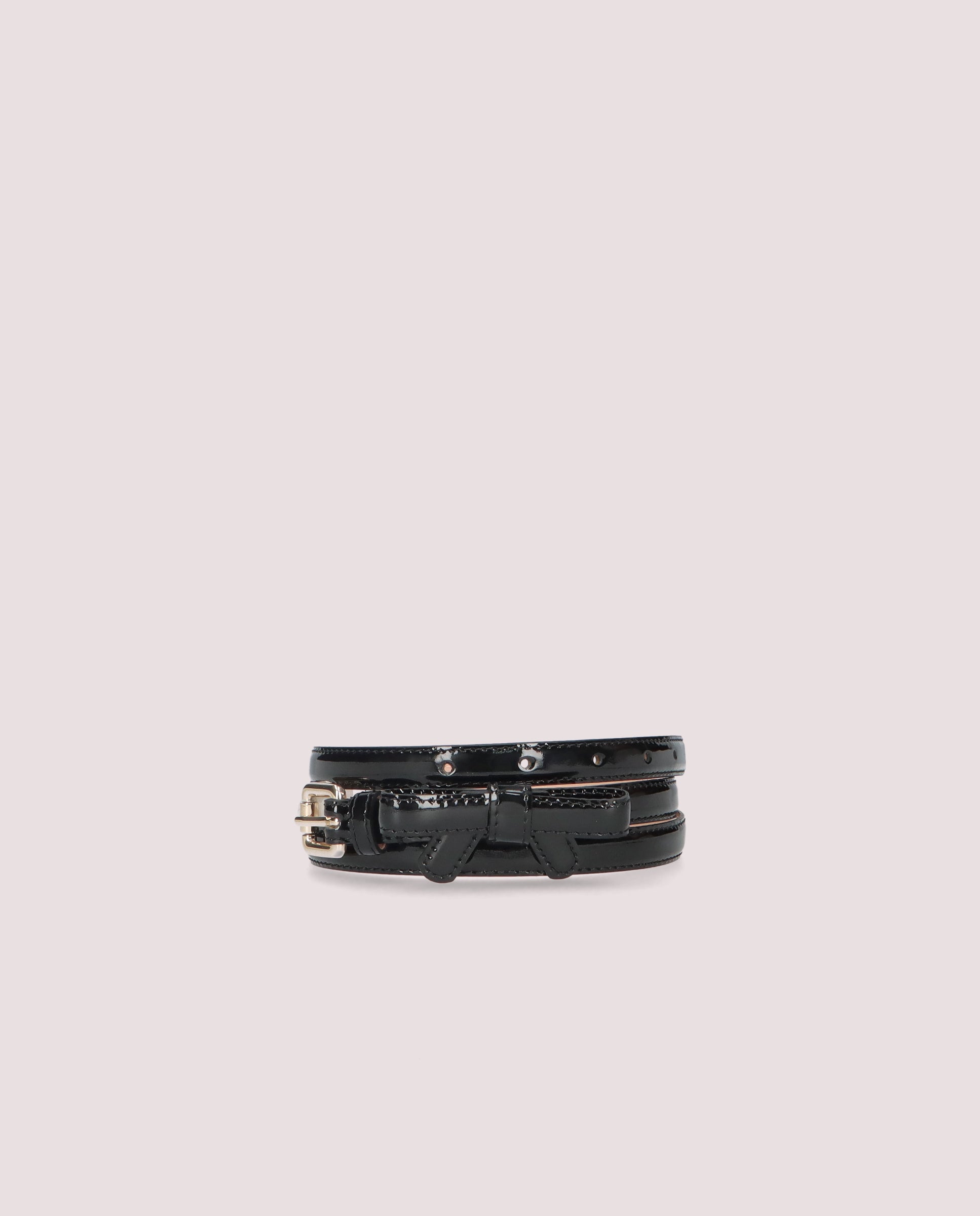Black patent leather belt