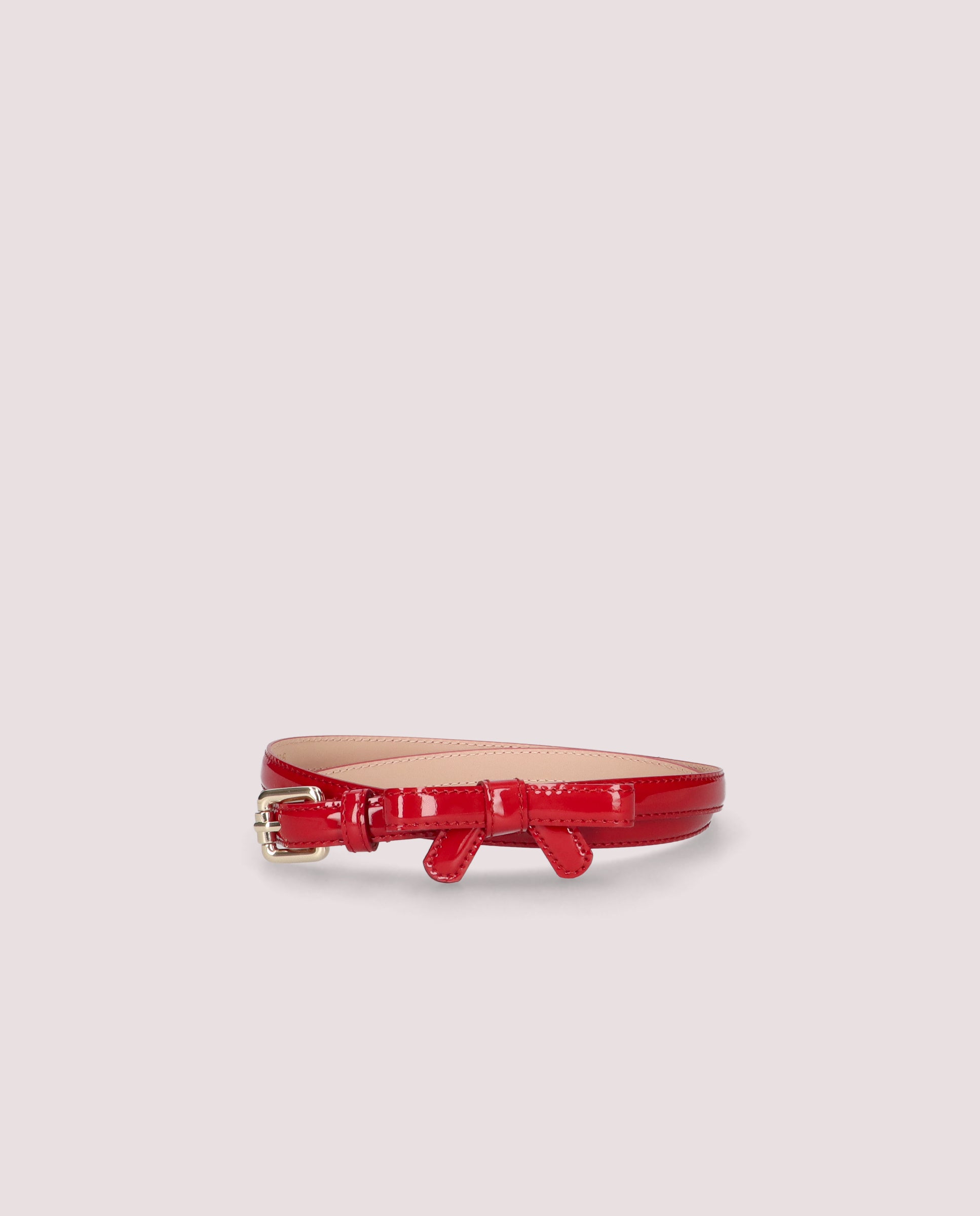 Red patent leather belt
