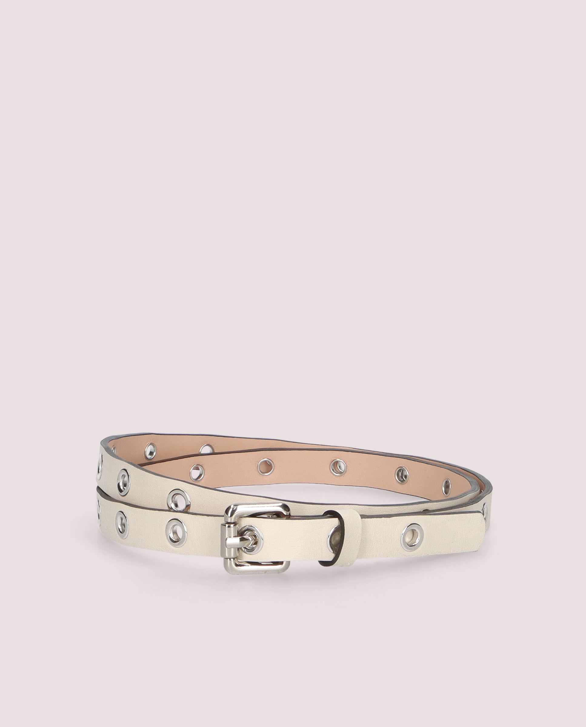Ivory leather belt