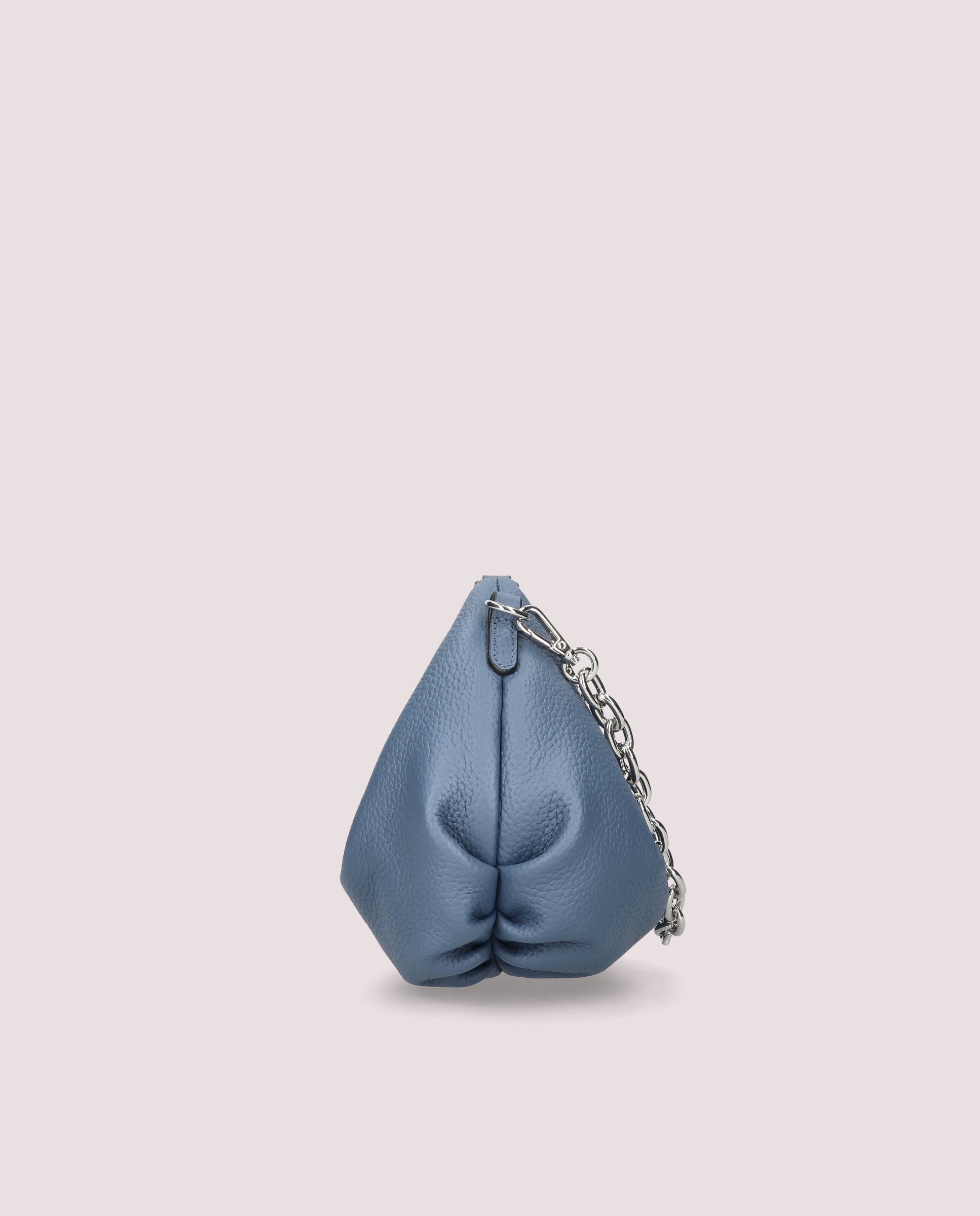 Mini ballerina bag in blue leather
