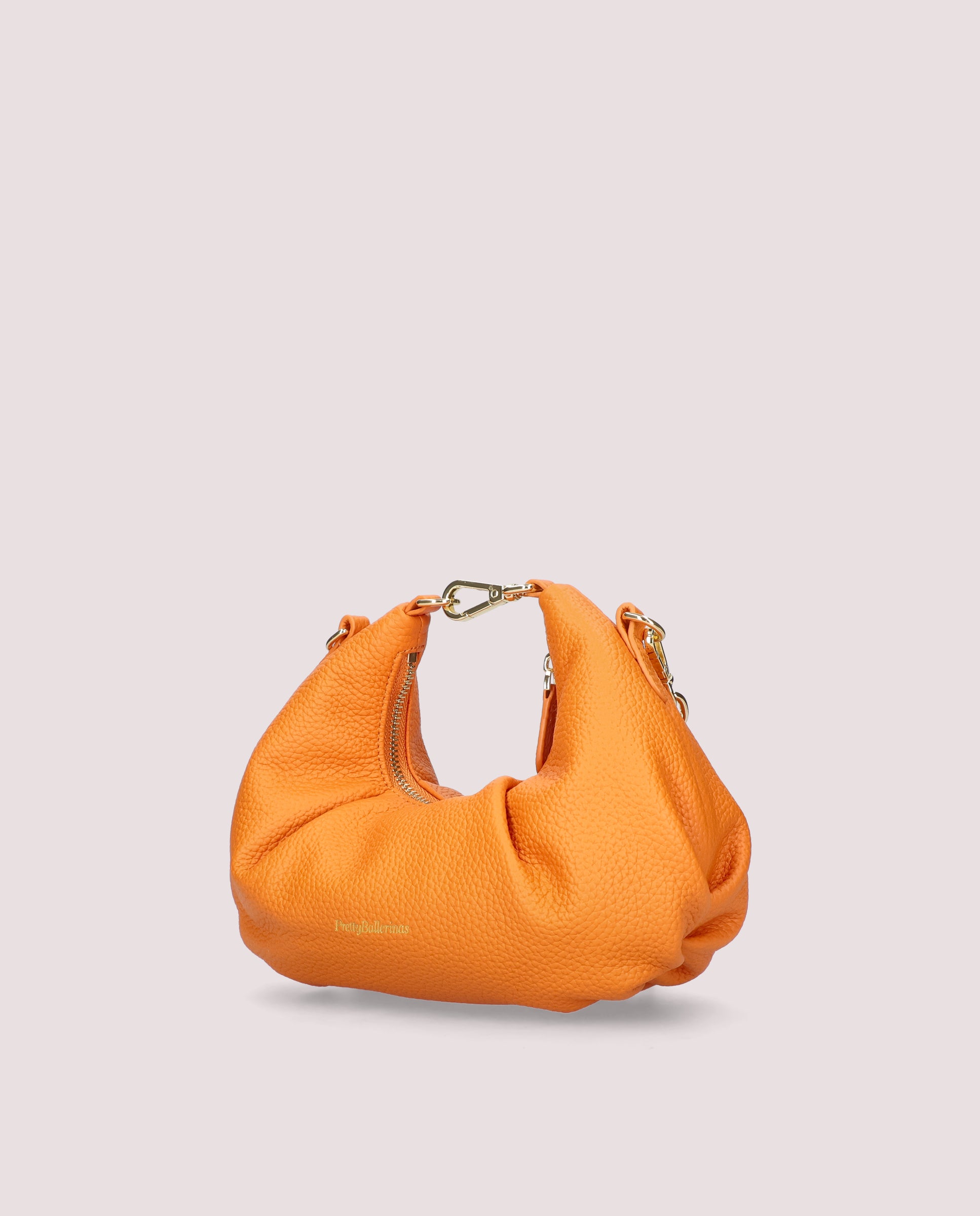 Mini ballerina bag in orange leather