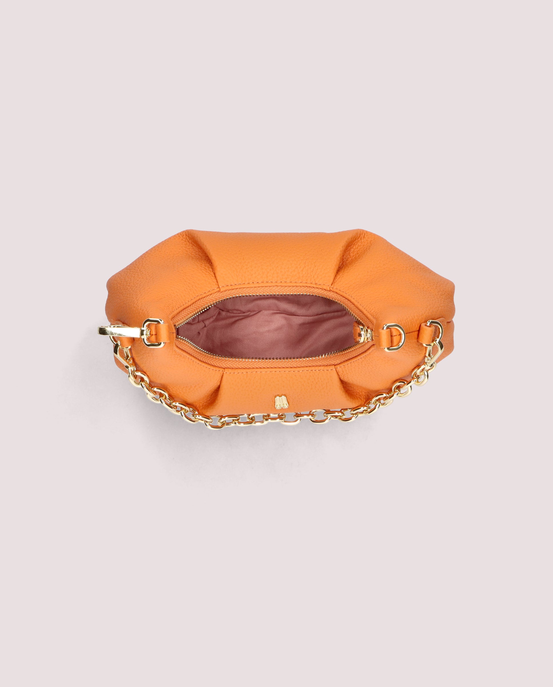 Mini ballerina bag in orange leather