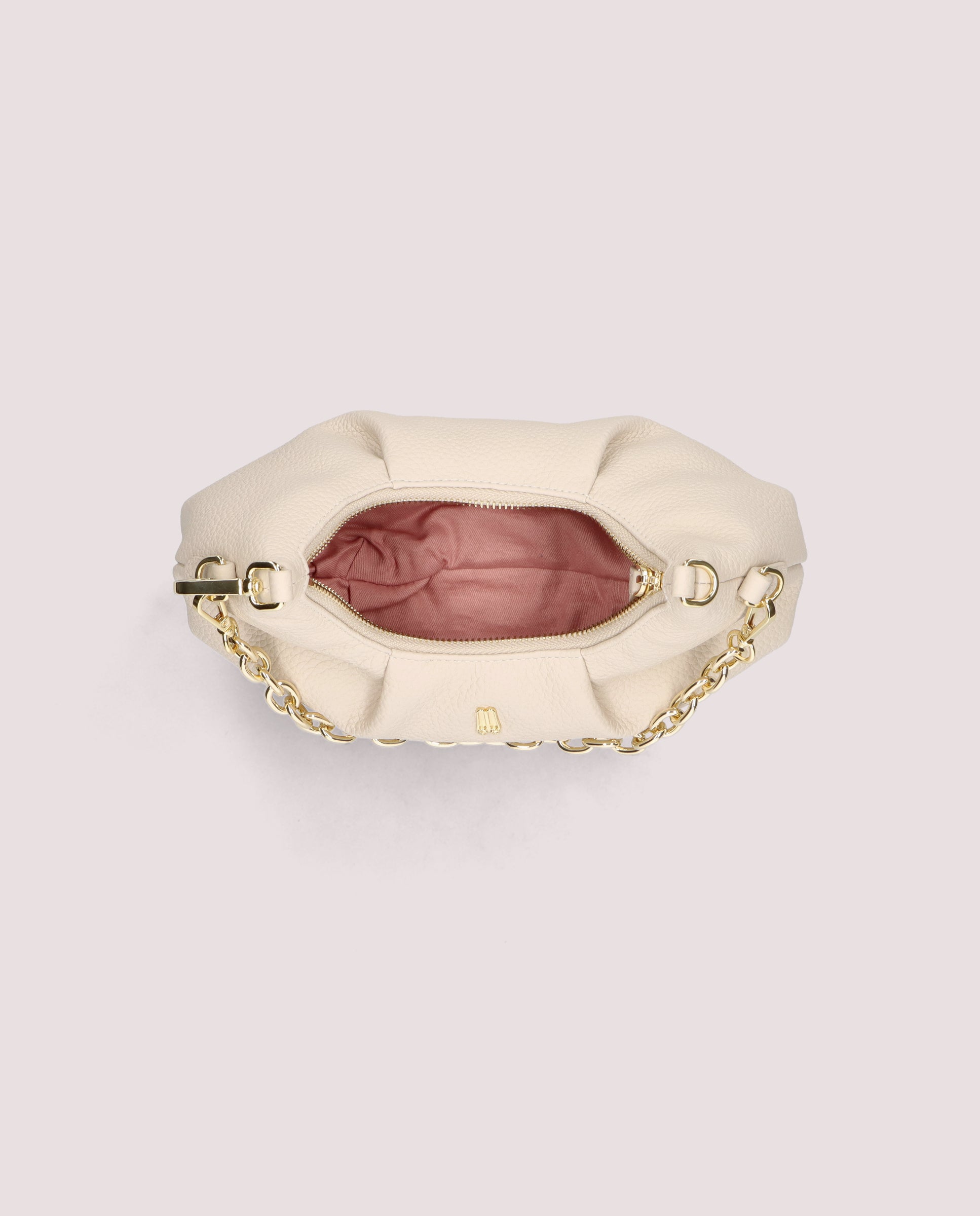 Mini ballerina bag in ivory leather