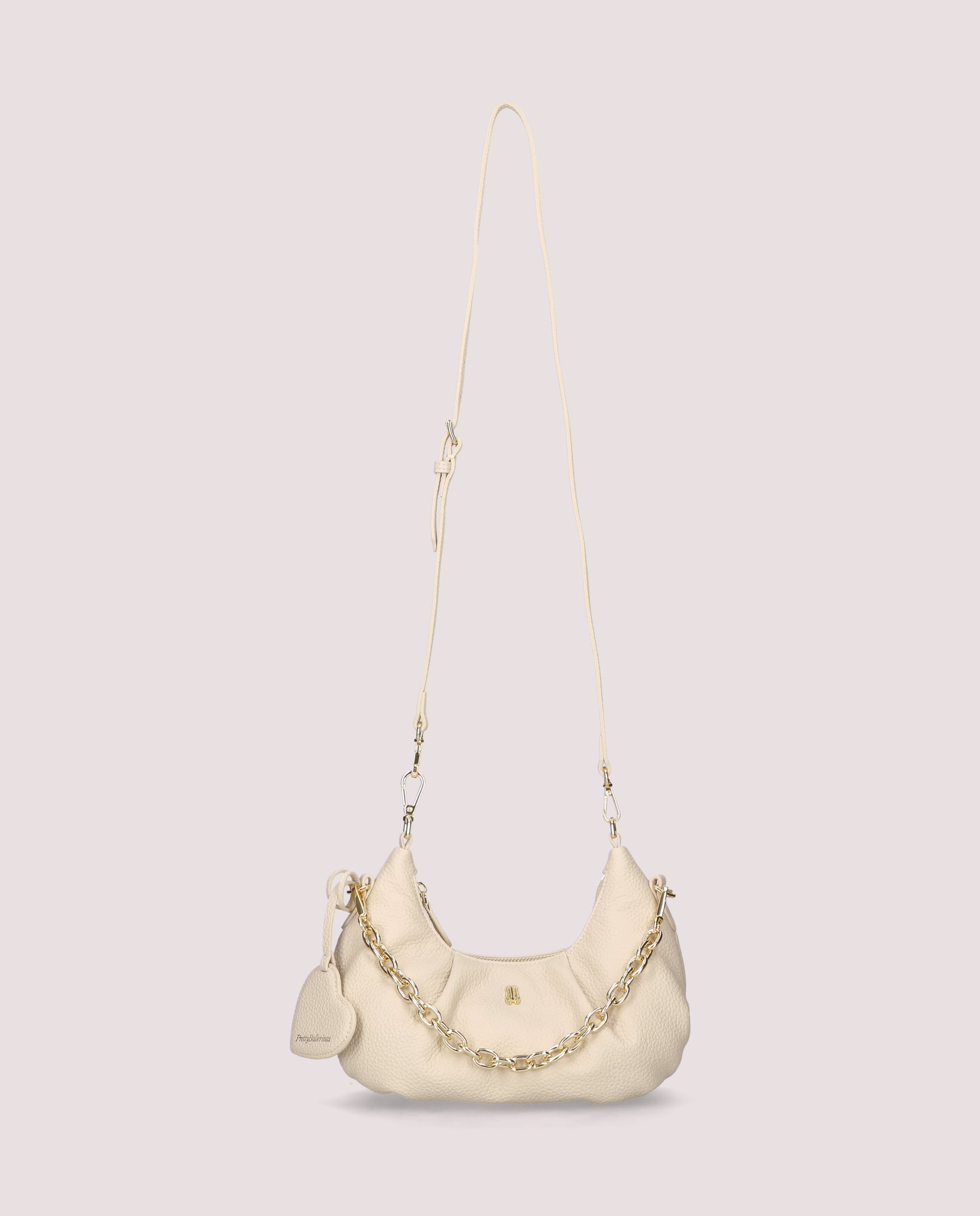 Mini ballerina bag in ivory leather