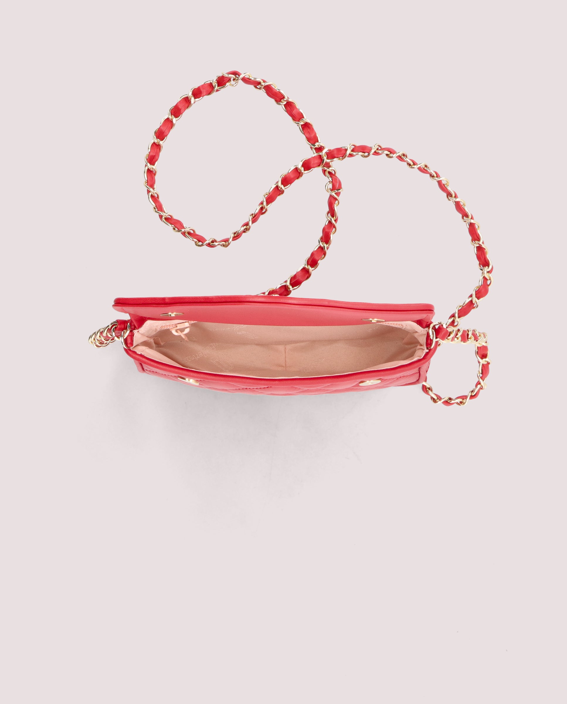 Party bag in soft red leather