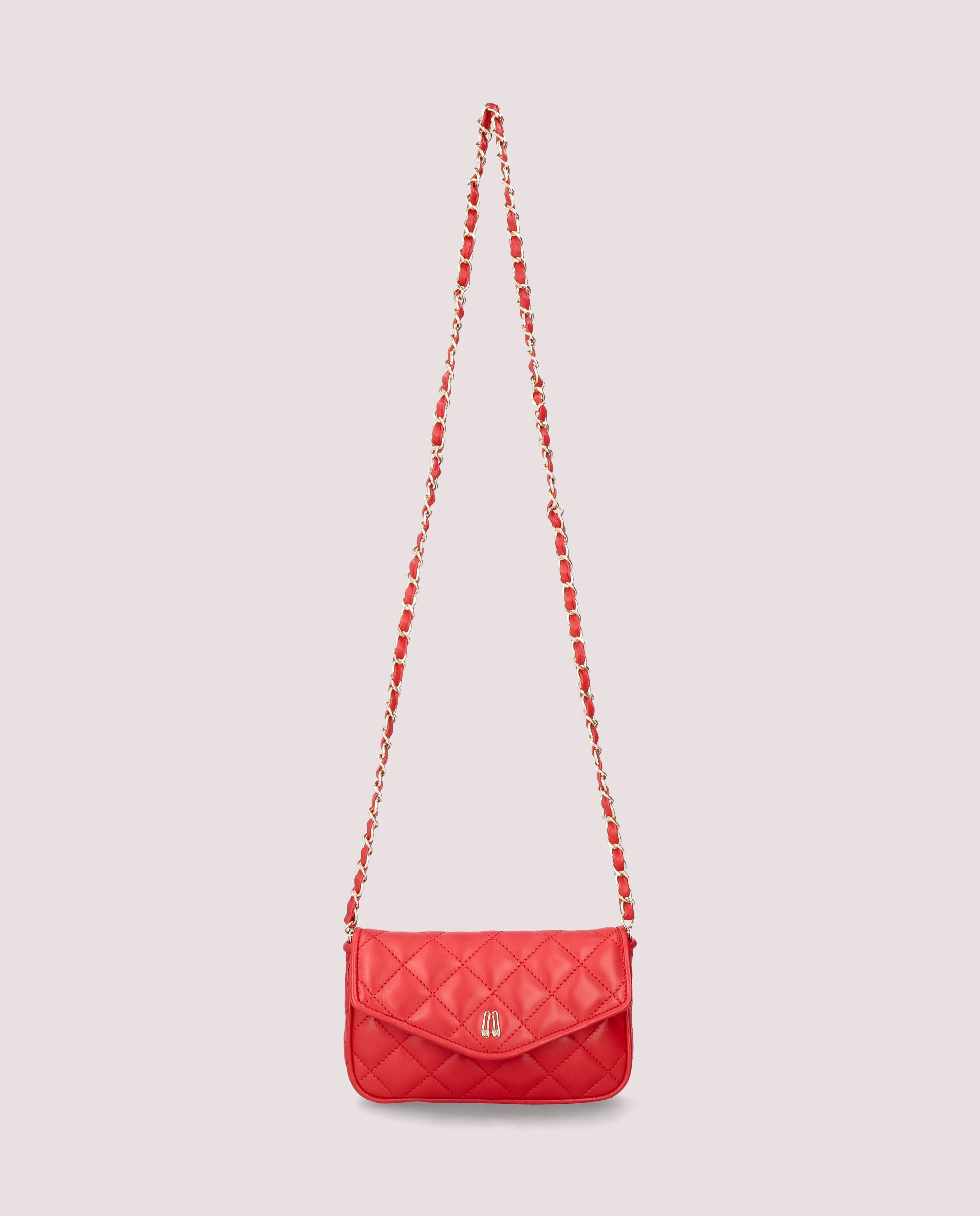 Party bag in soft red leather