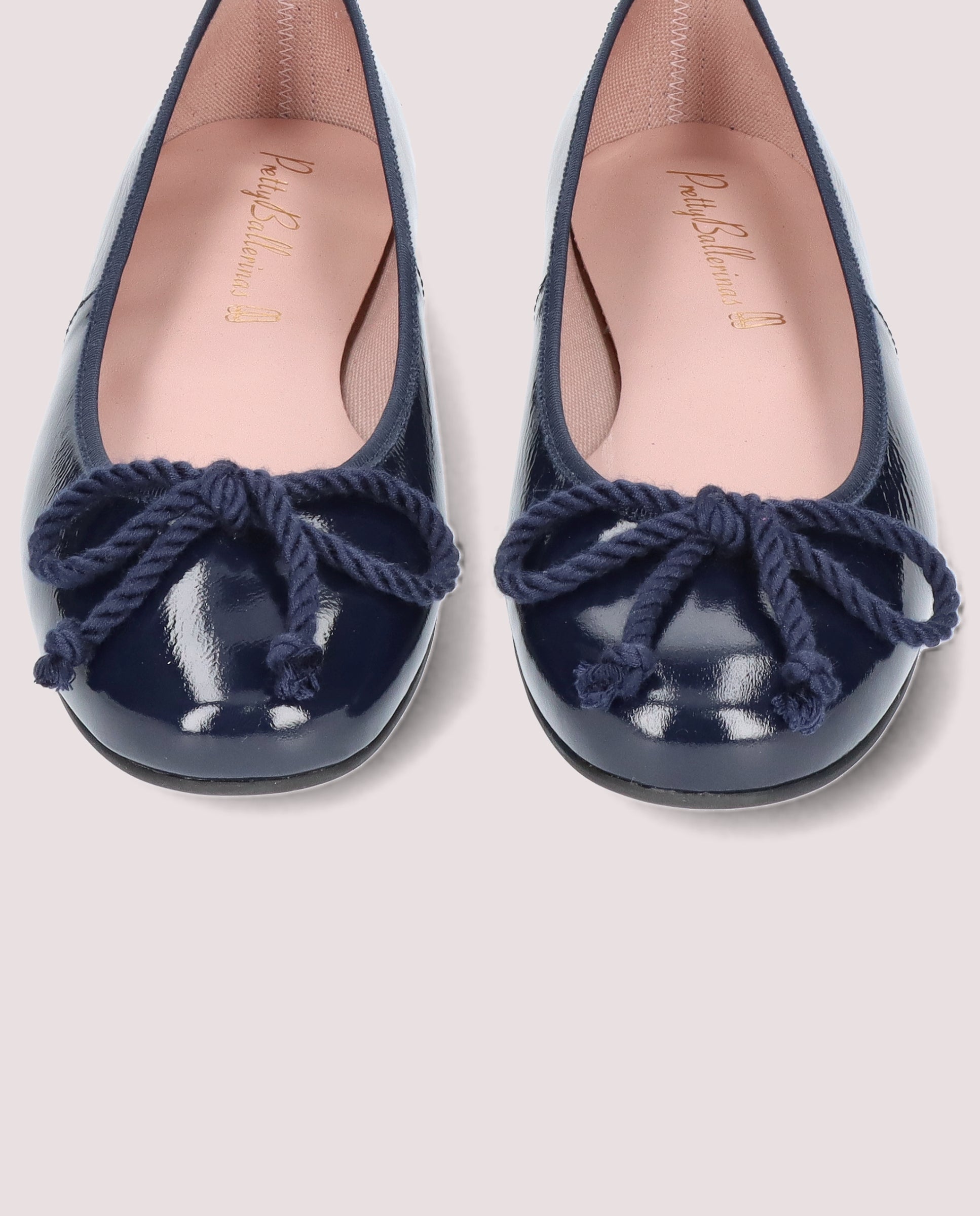 Ballerines Rosario en cuir verni bleu marine