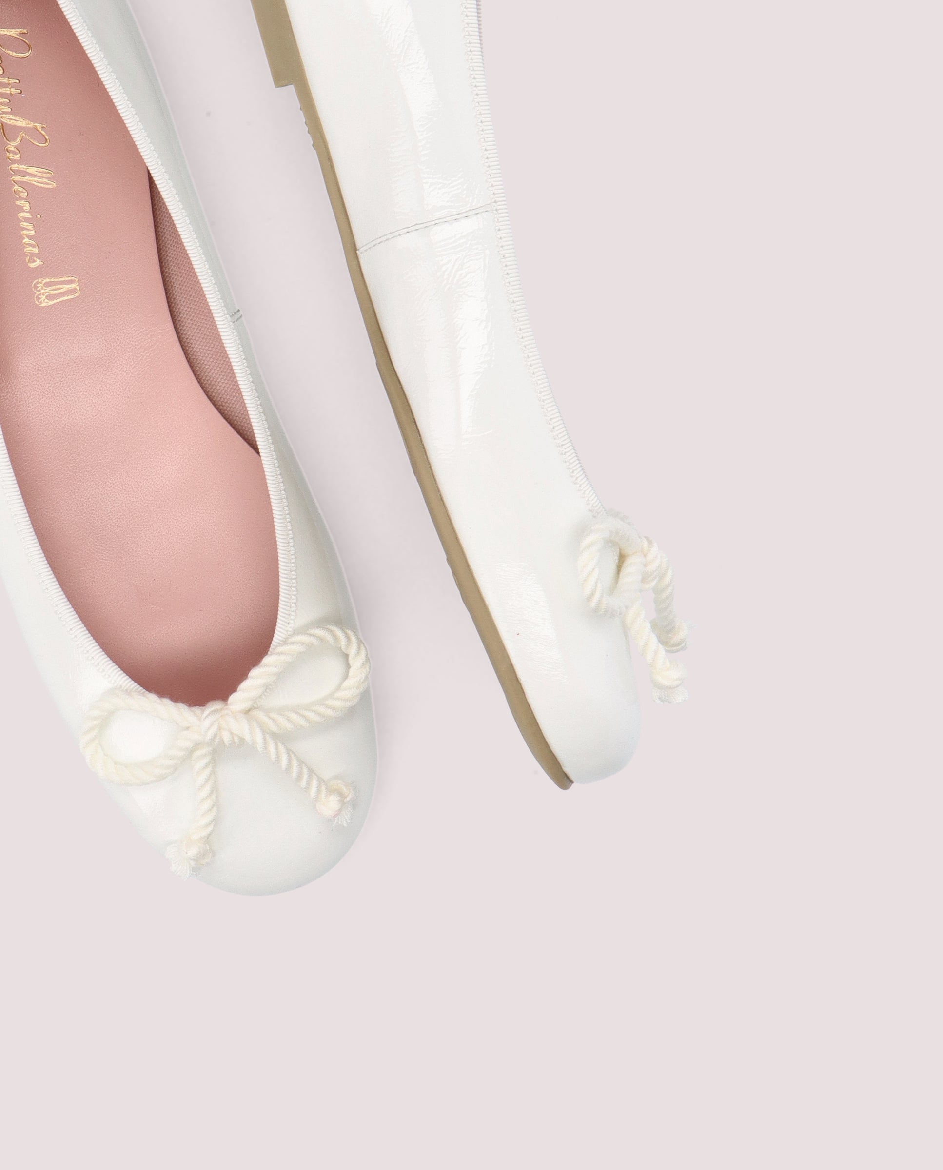 Rosario Patent Leather Ballet Flats in WHITE