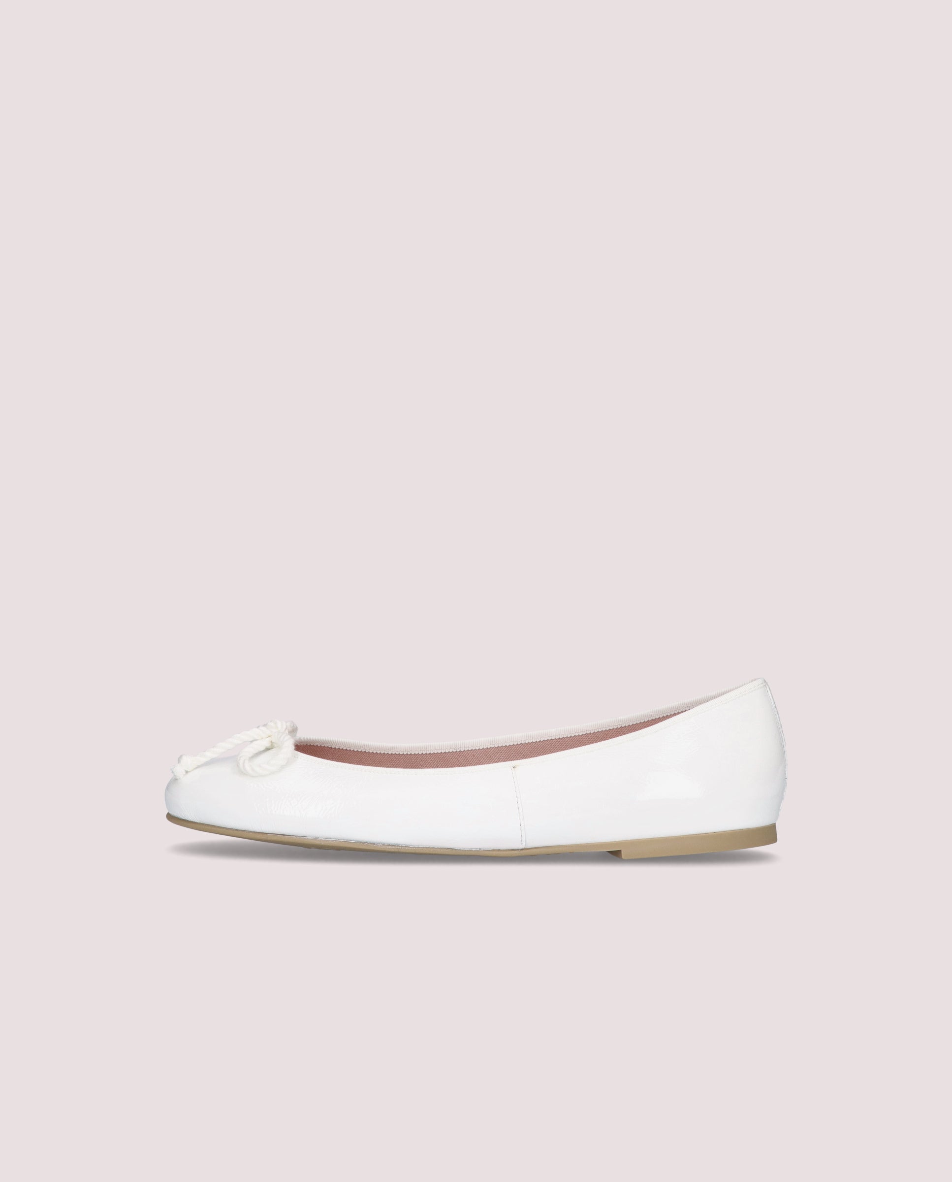 Rosario Patent Leather Ballet Flats in WHITE