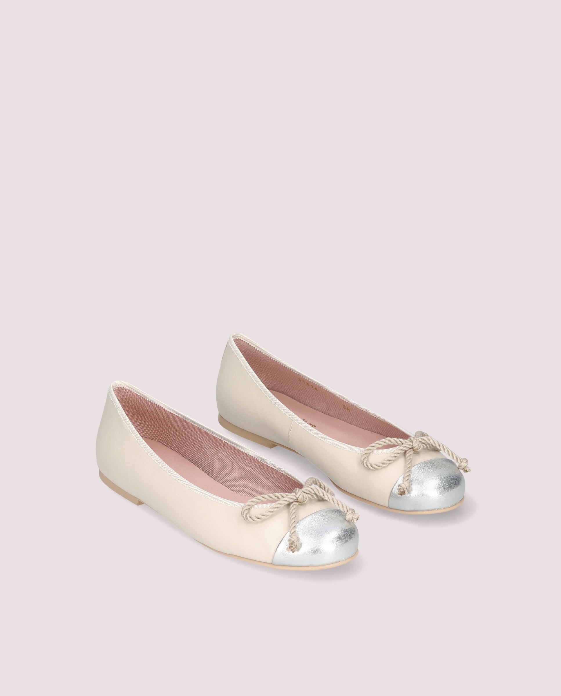 Rosario ballerina in soft nude leather