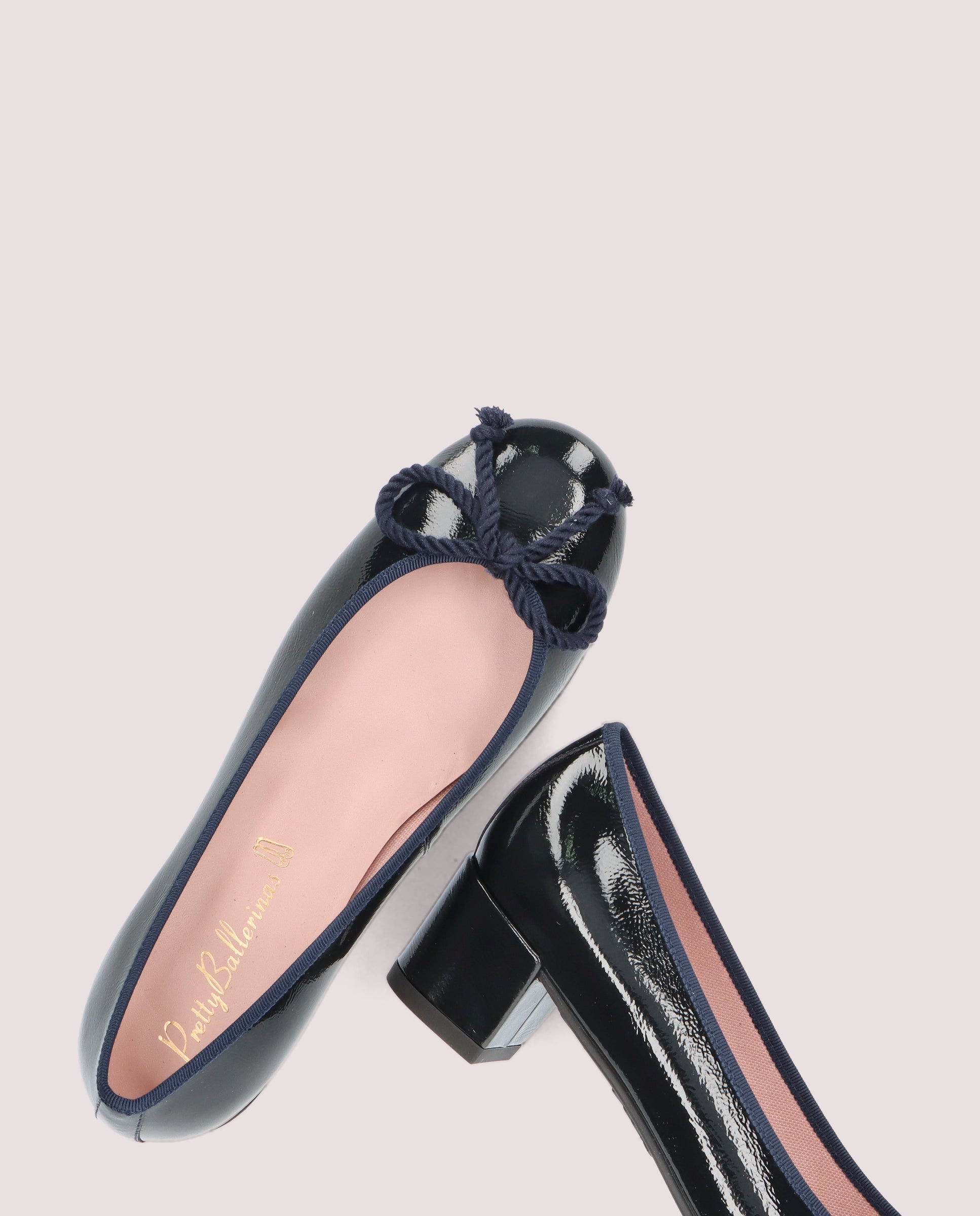 Ballerines Joanna en cuir verni bleu