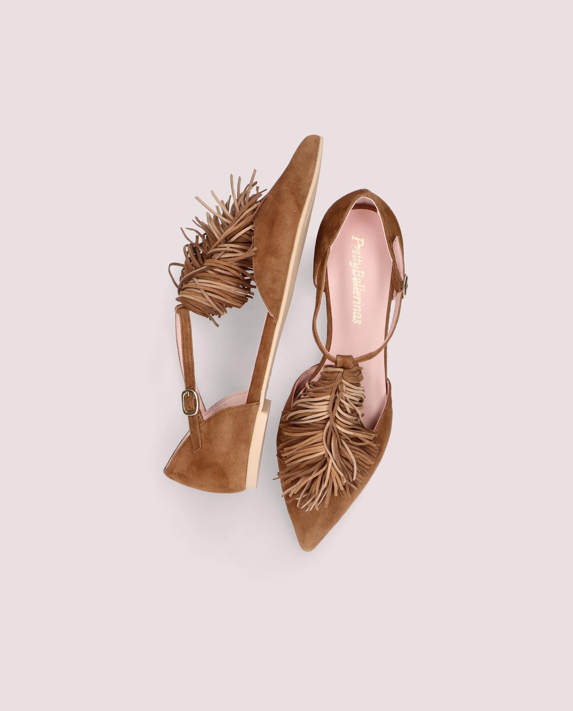 Bailarinas Ella Marrones Ante | Pretty Ballerinas