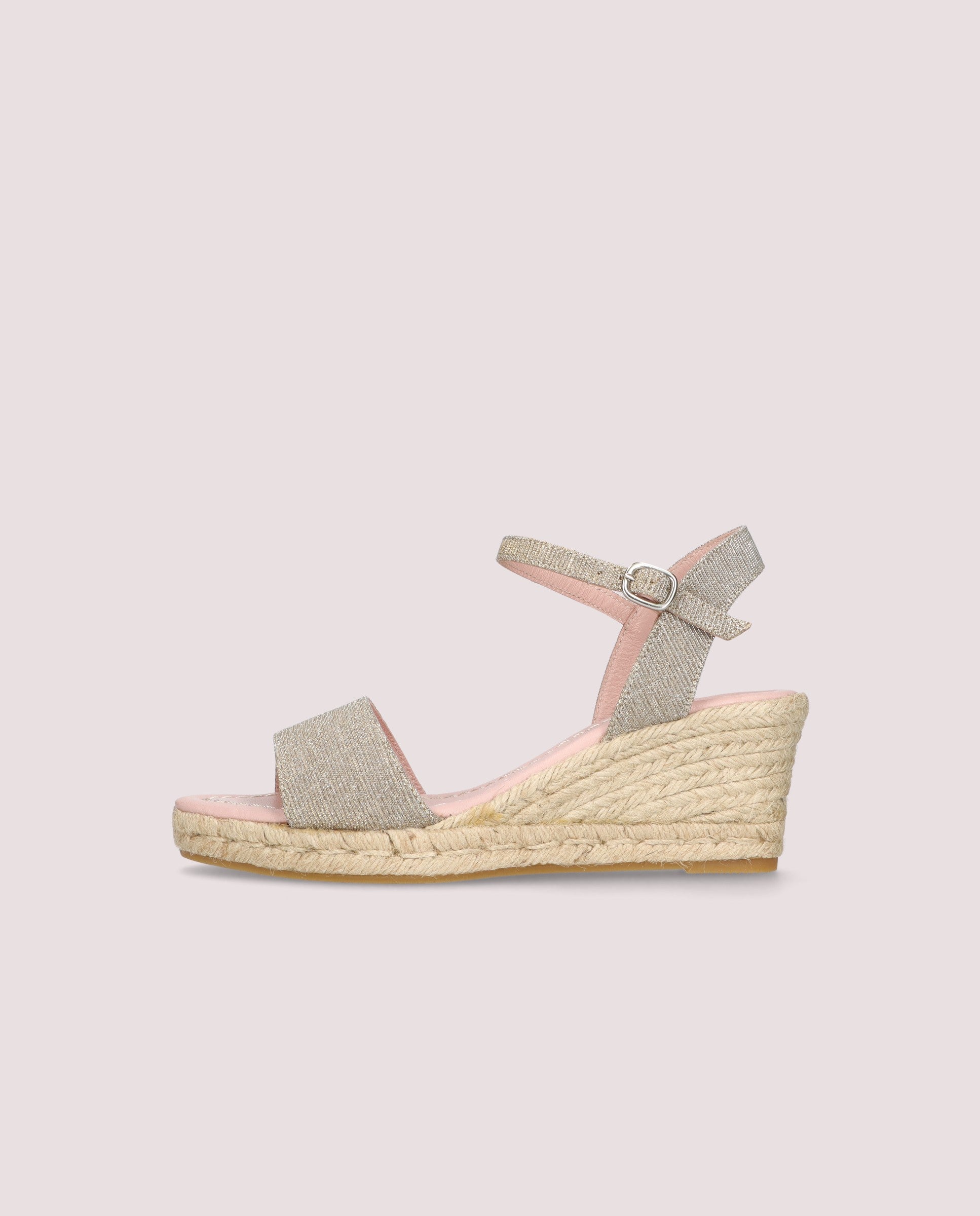 Deborah Silver Woven Jute Espadrilles