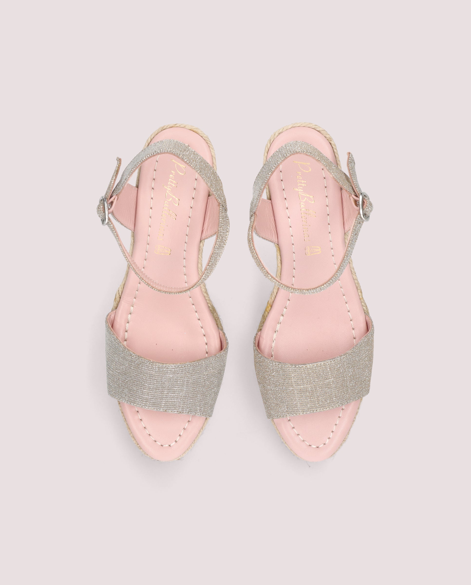 Vista alternativa de Alpargatas Esparto Deborah Plateados Tejidos por PrettyBallerinas