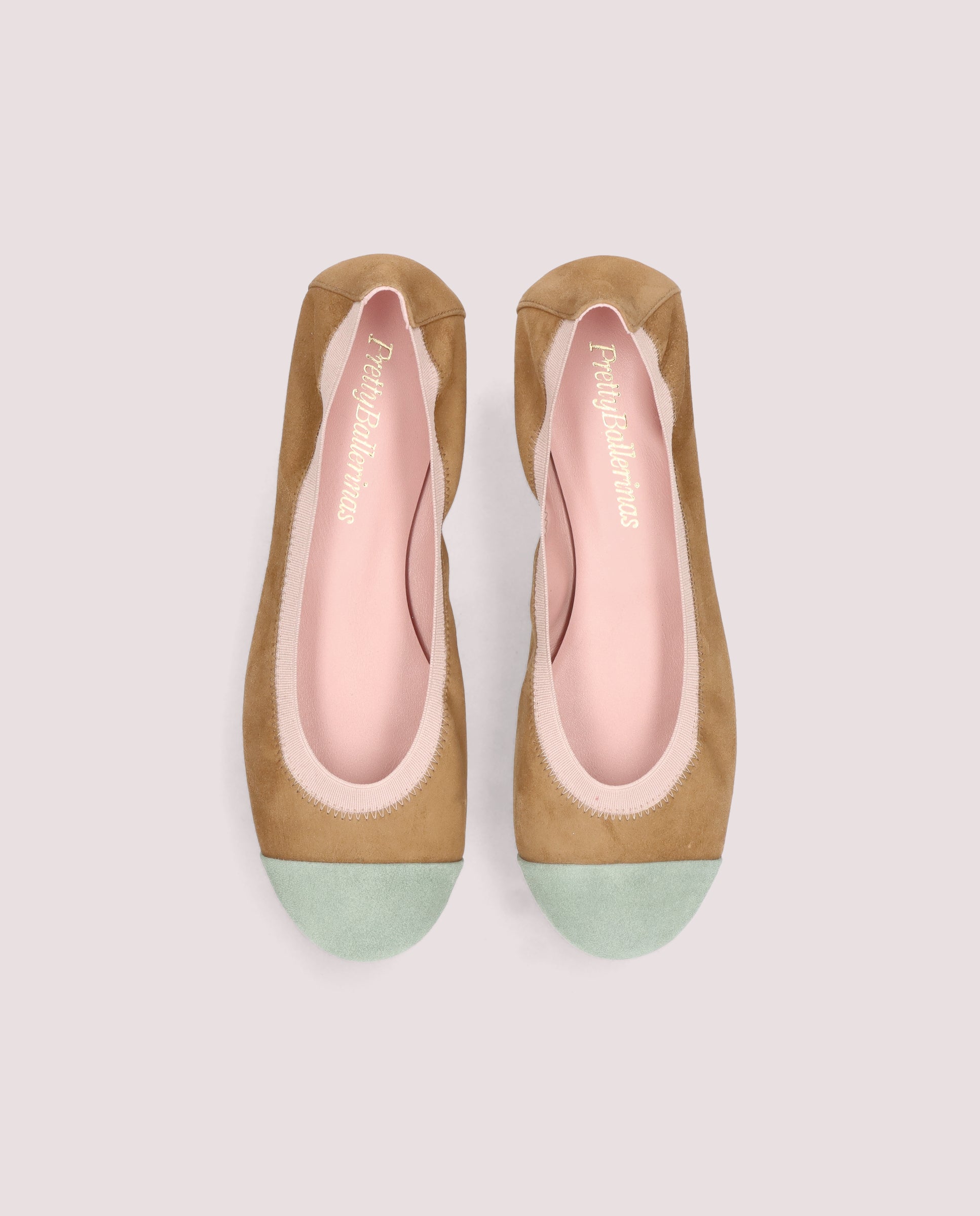 Shirley ballerina in tan suede