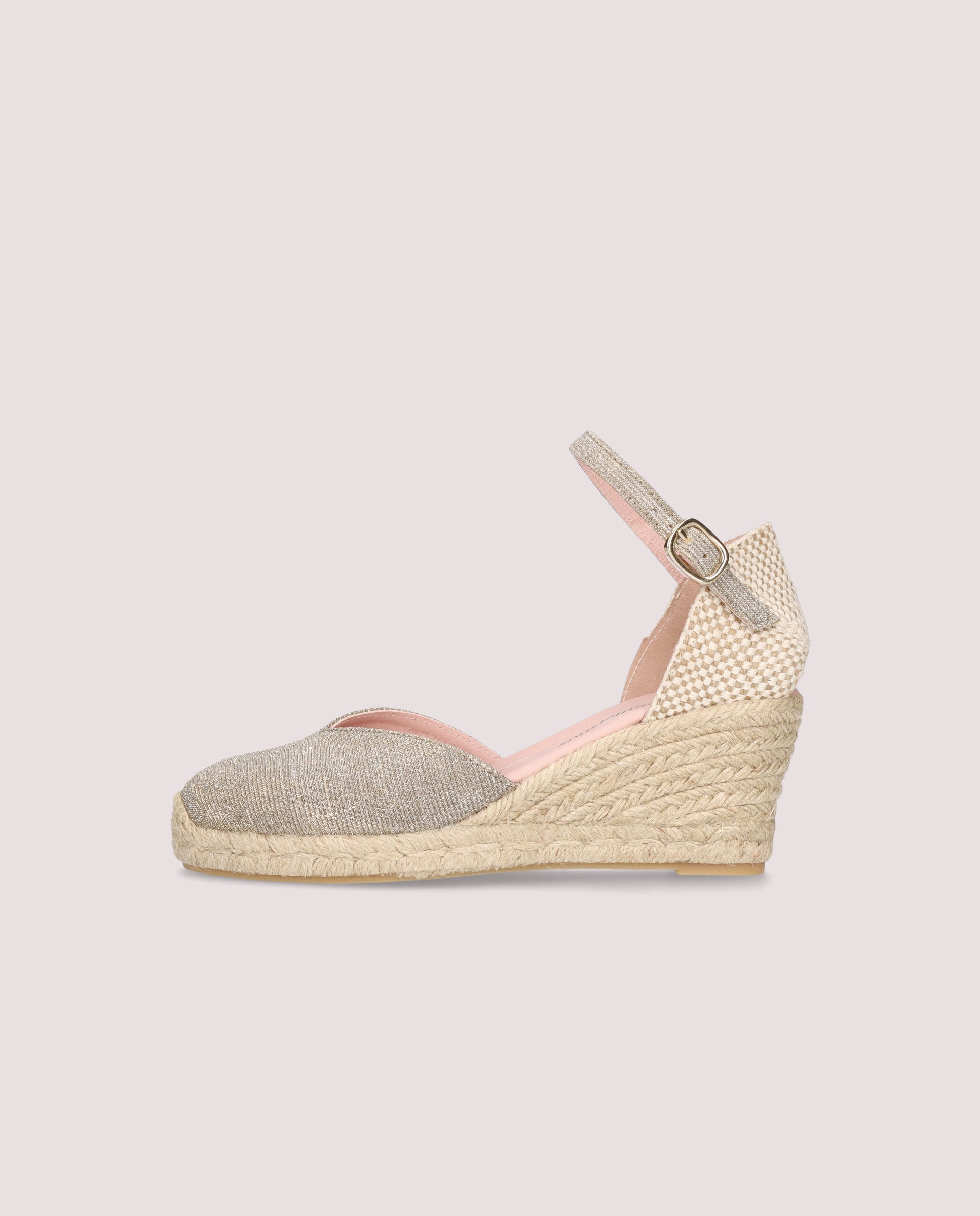 Deborah Woven Silver Jute Espadrilles