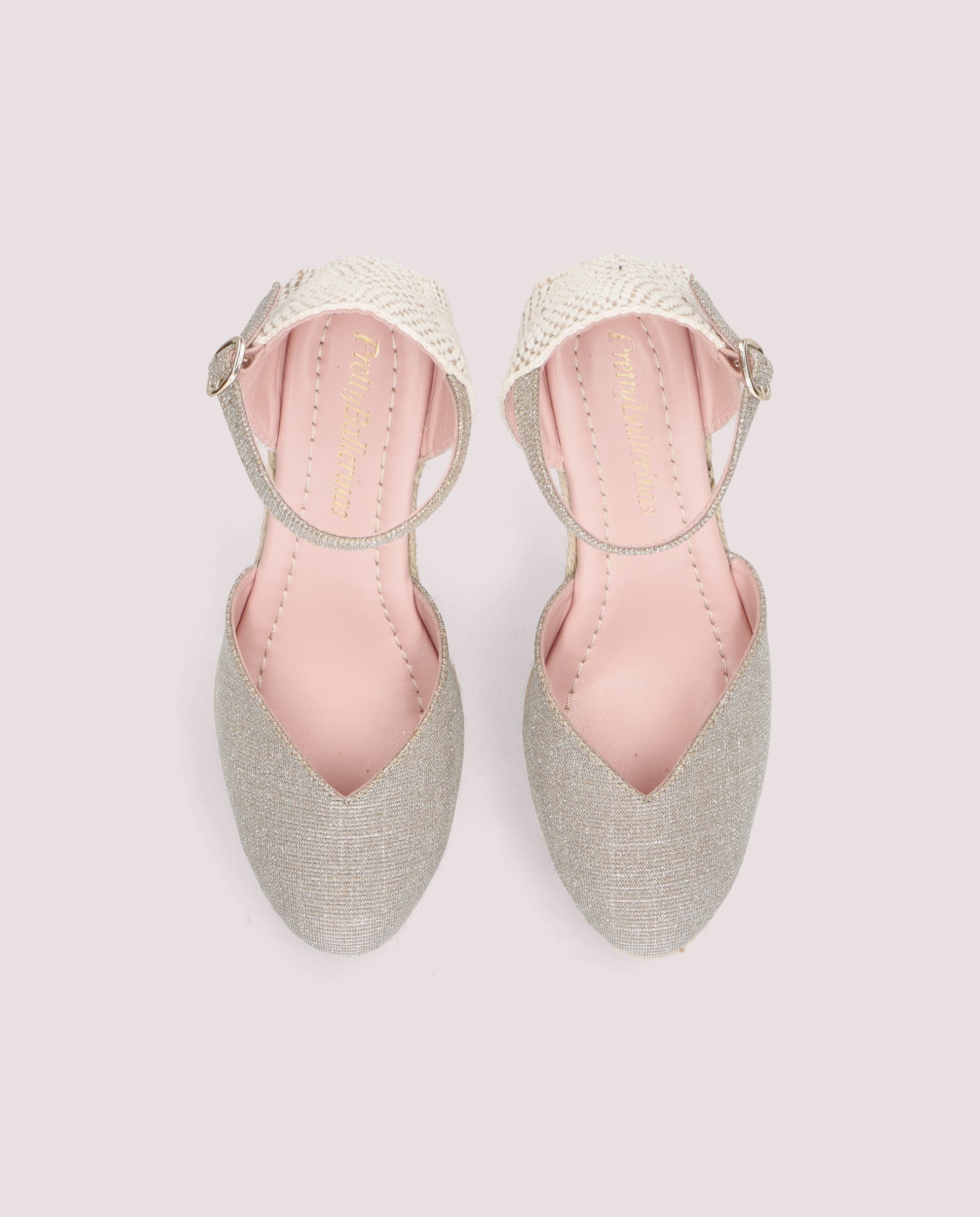 Vista alternativa de Alpargatas Esparto Deborah Plateados Tejidos por PrettyBallerinas