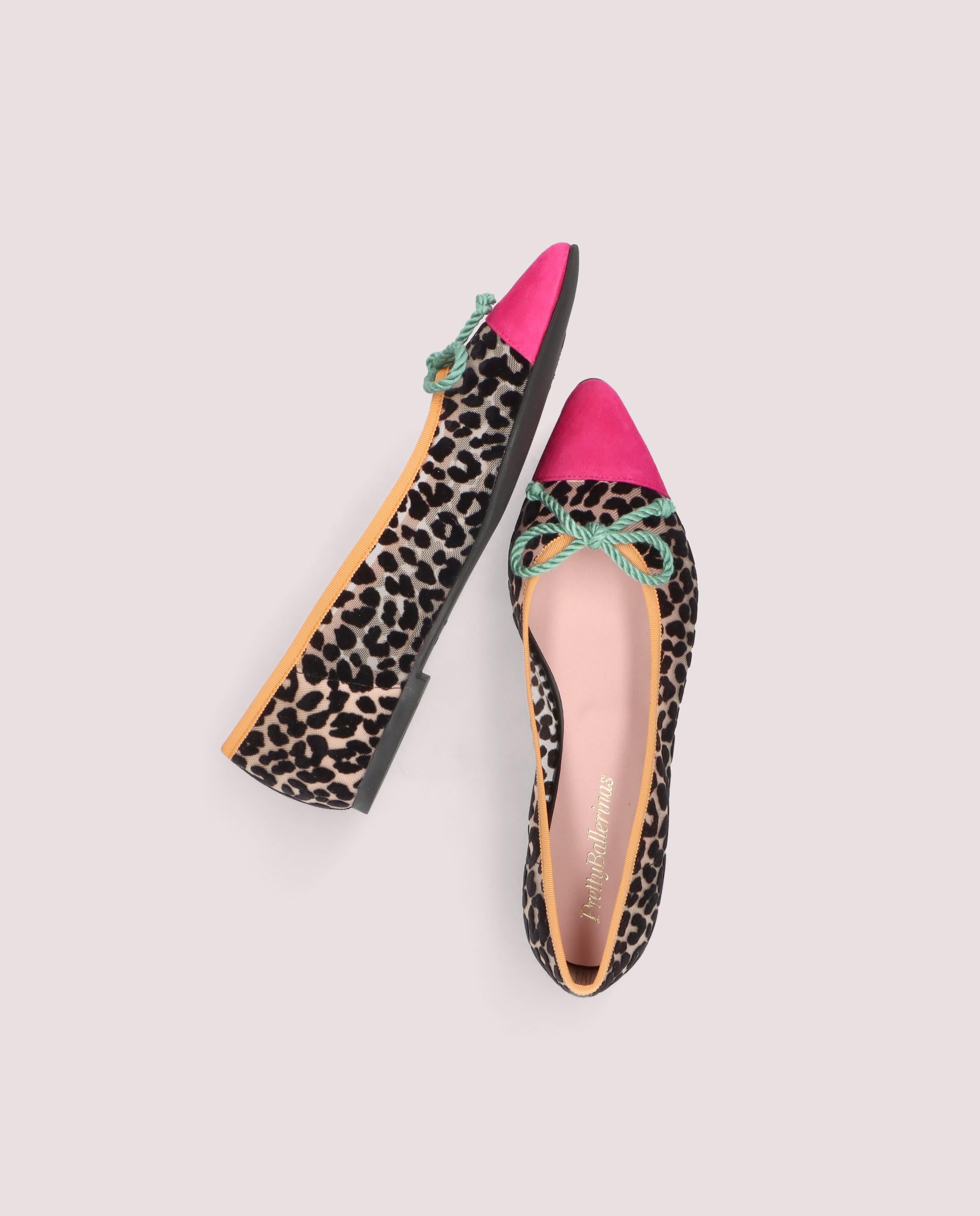 Tyra ballerina in leopard printed mesh