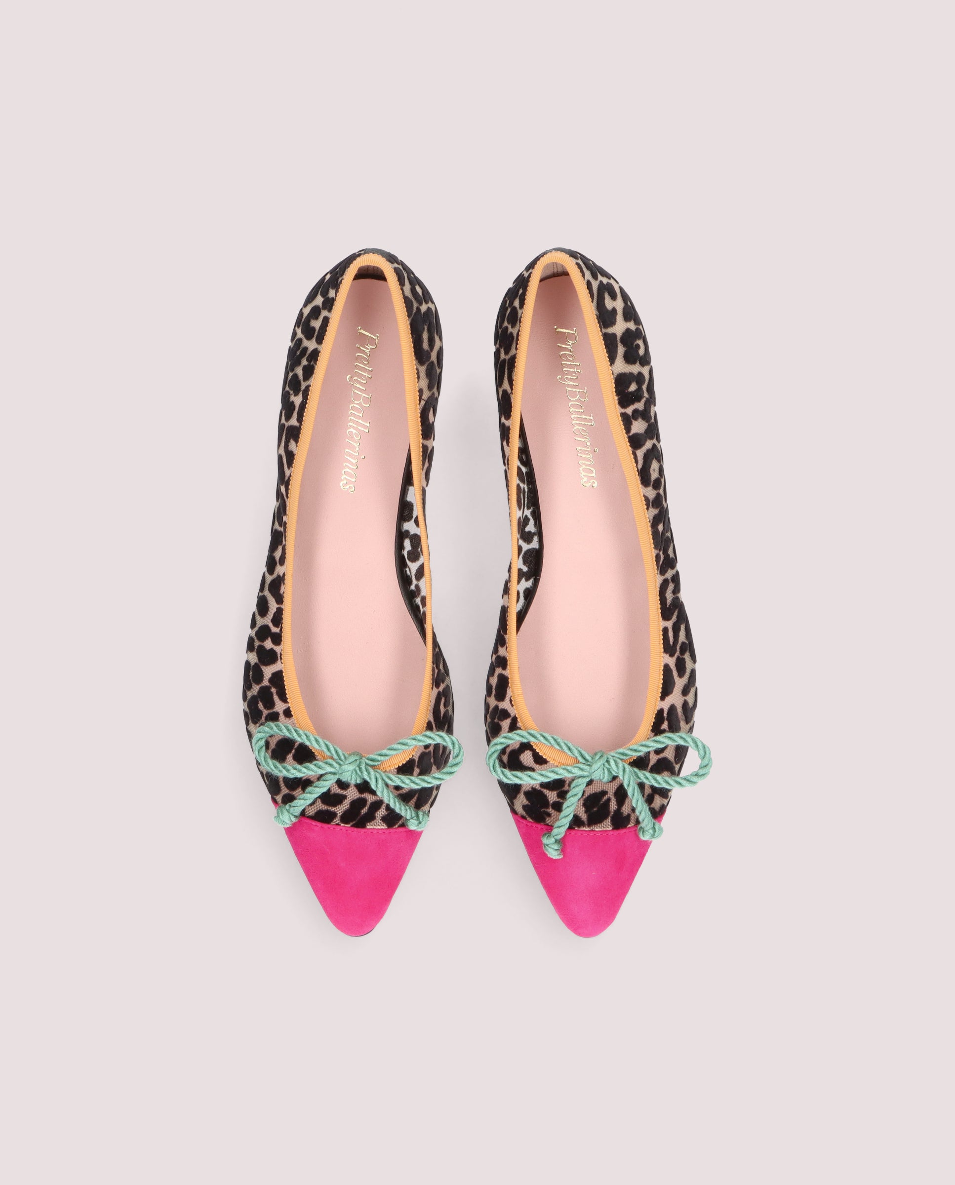 Tyra ballerina in leopard printed mesh