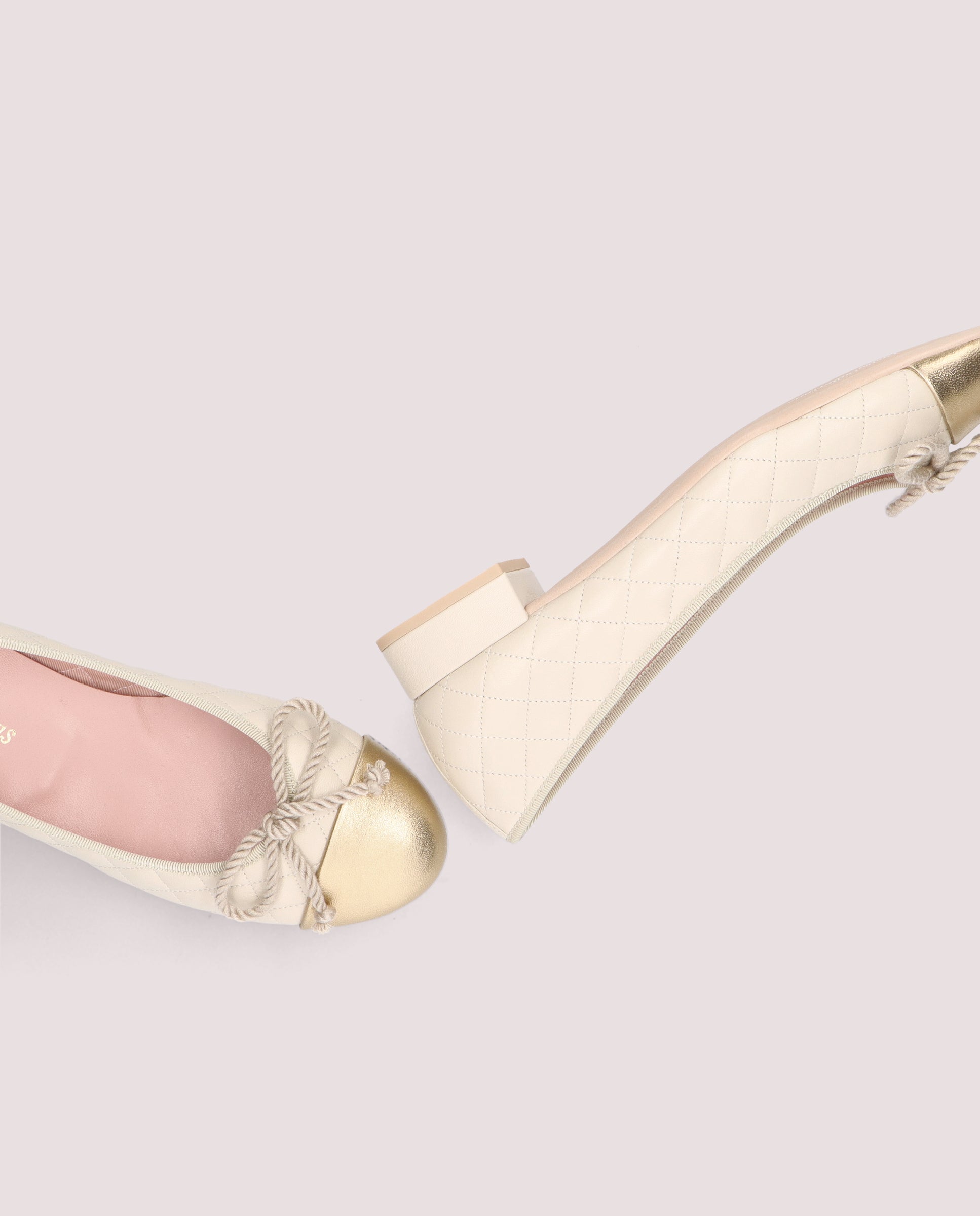 Gretschen WHITE LEATHER Ballet Flats