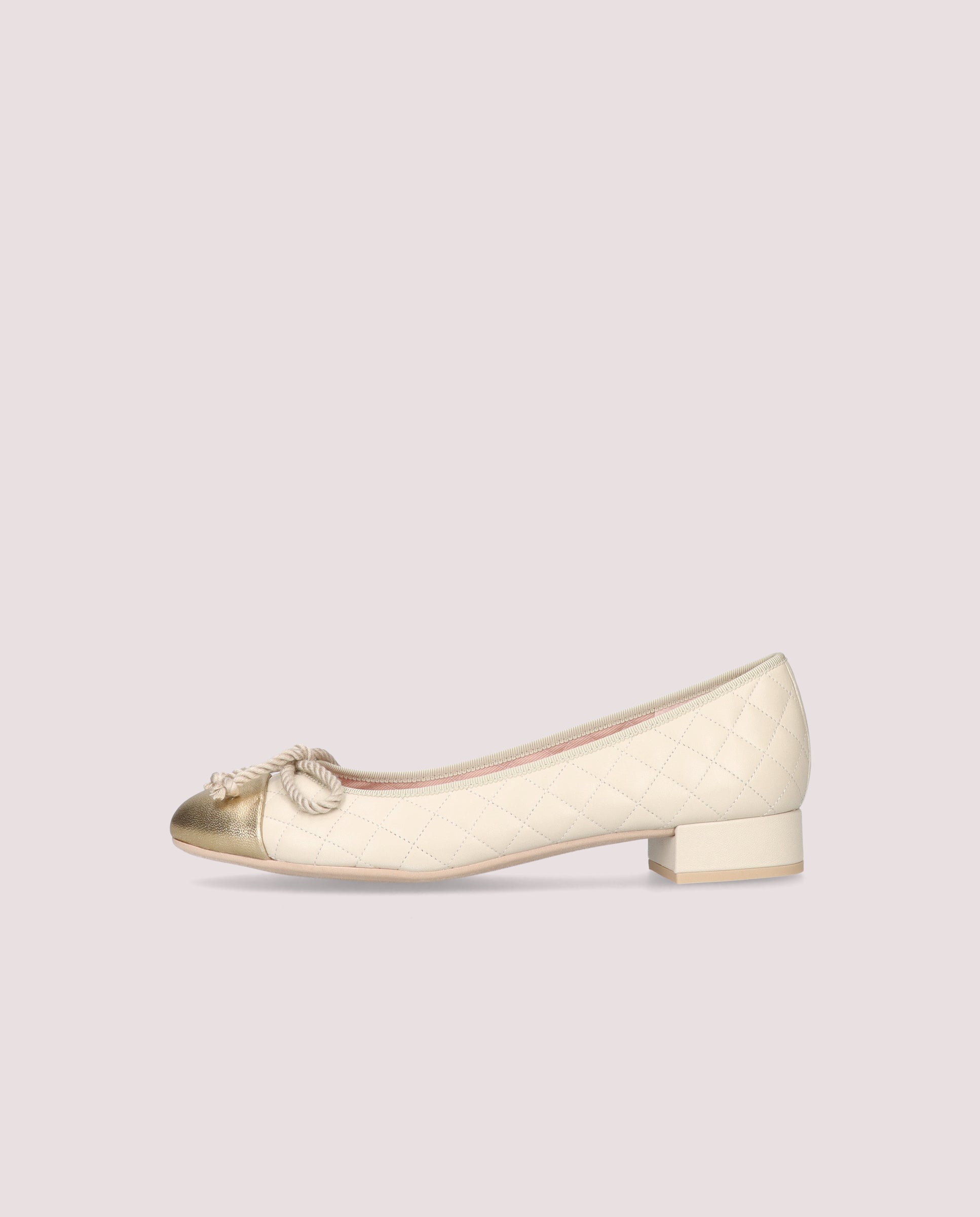 Gretschen WHITE LEATHER Ballet Flats
