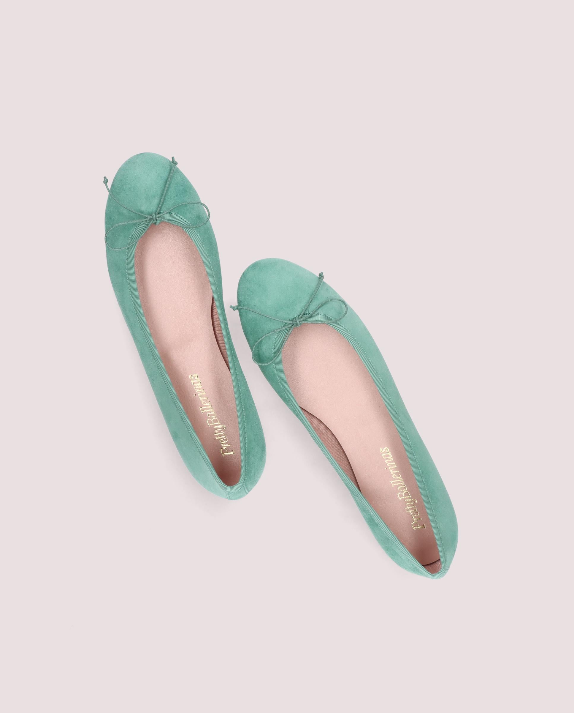 Nicole ballerina in soft teal suede