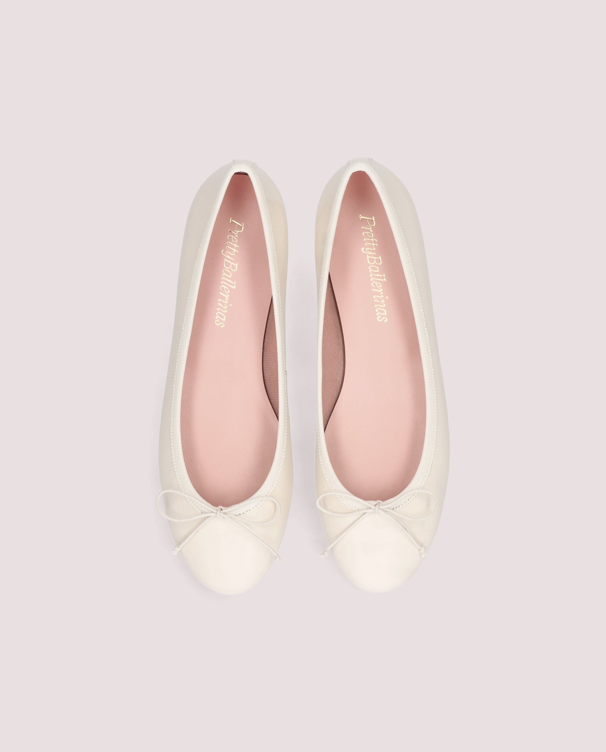 Nicole ballerina in ivory patent leather