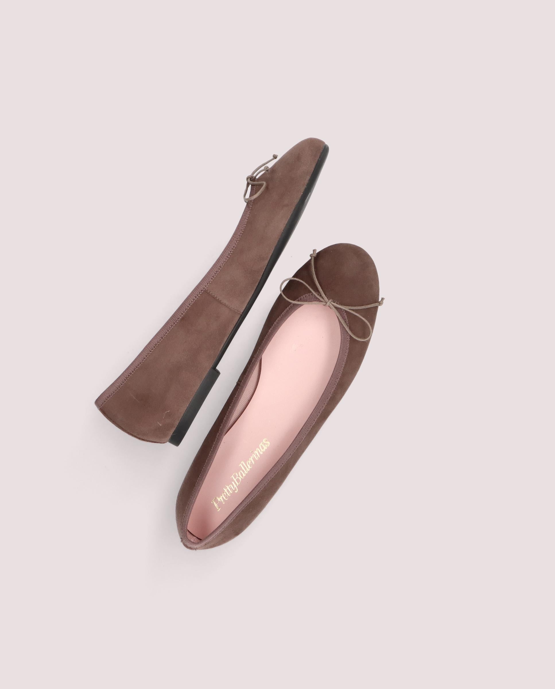 Nicole ballerina aus braunem Wildleder
