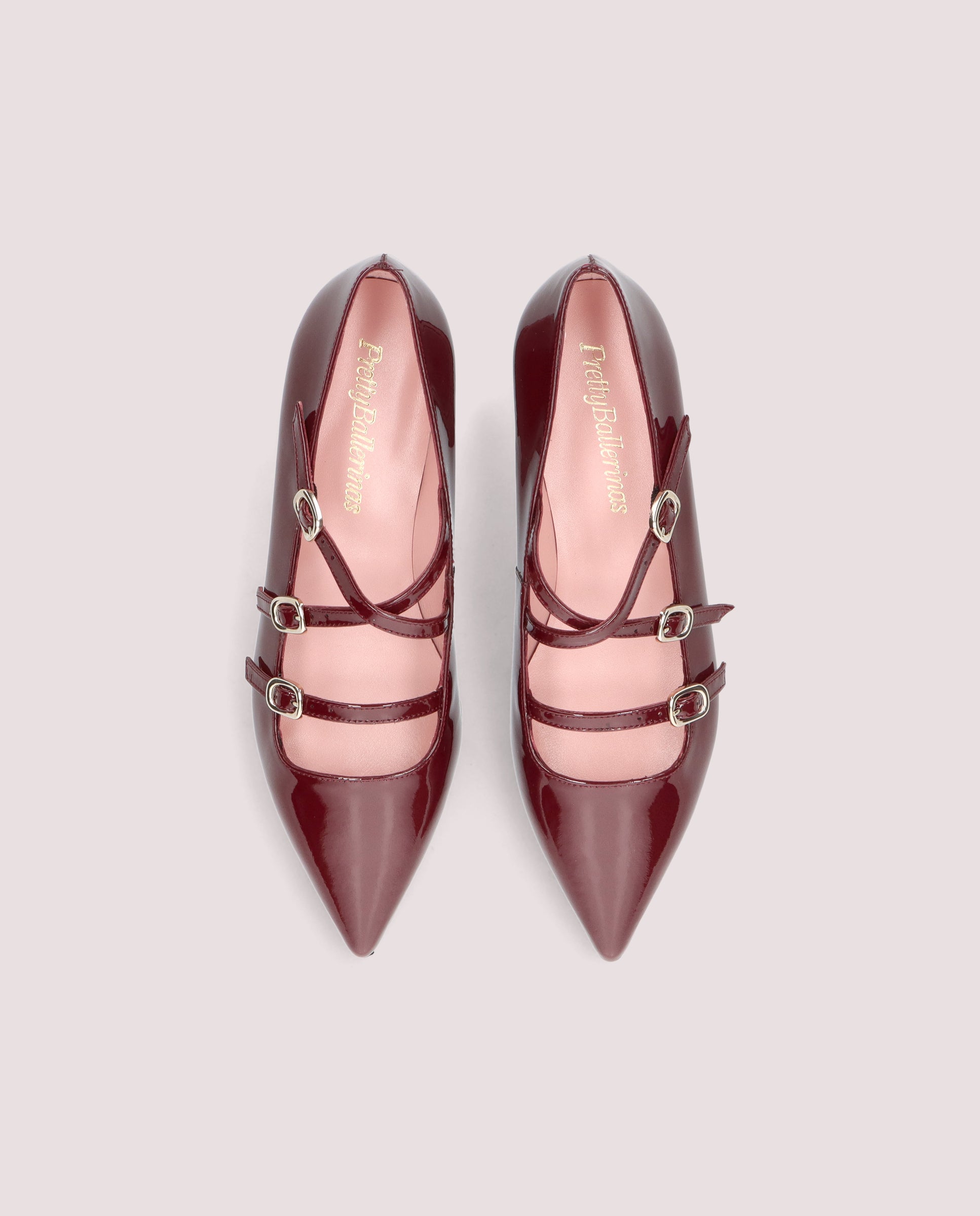 靴 PrettyBallerinas CLEMENTINE patent strap Clementine Ballet Flats RED PATENT LEATHER