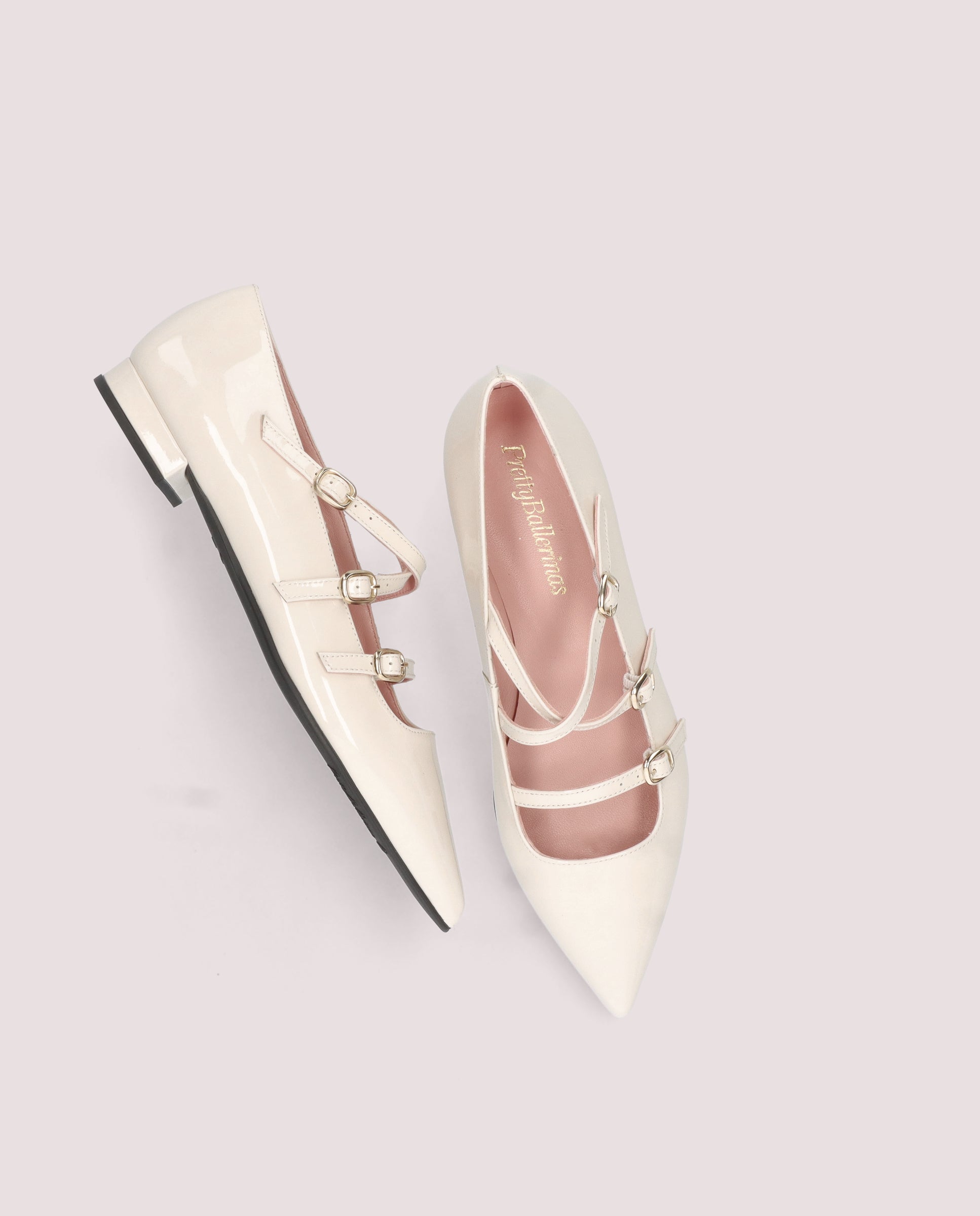 Clementine Patent Leather Ballet Flats in WHITE