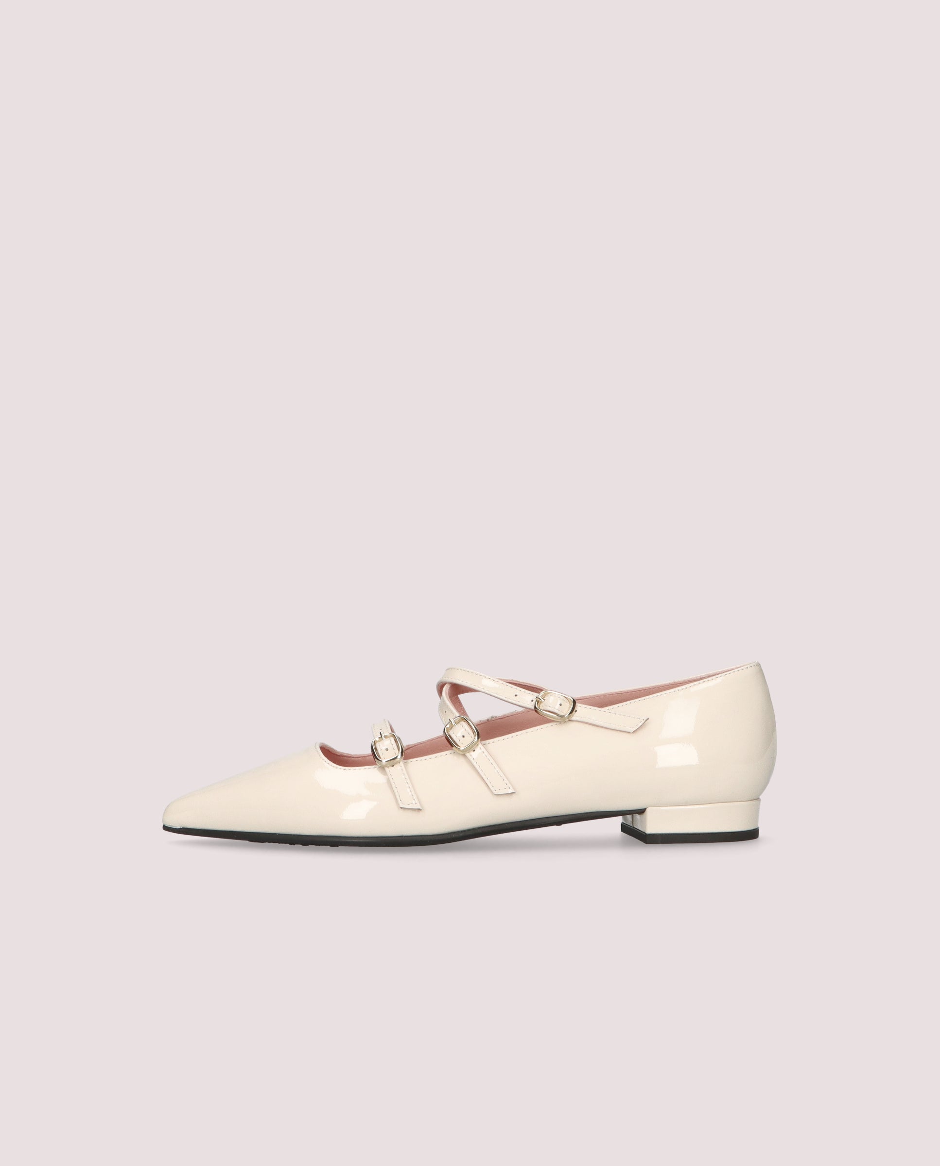 Clementine Patent Leather Ballet Flats in WHITE