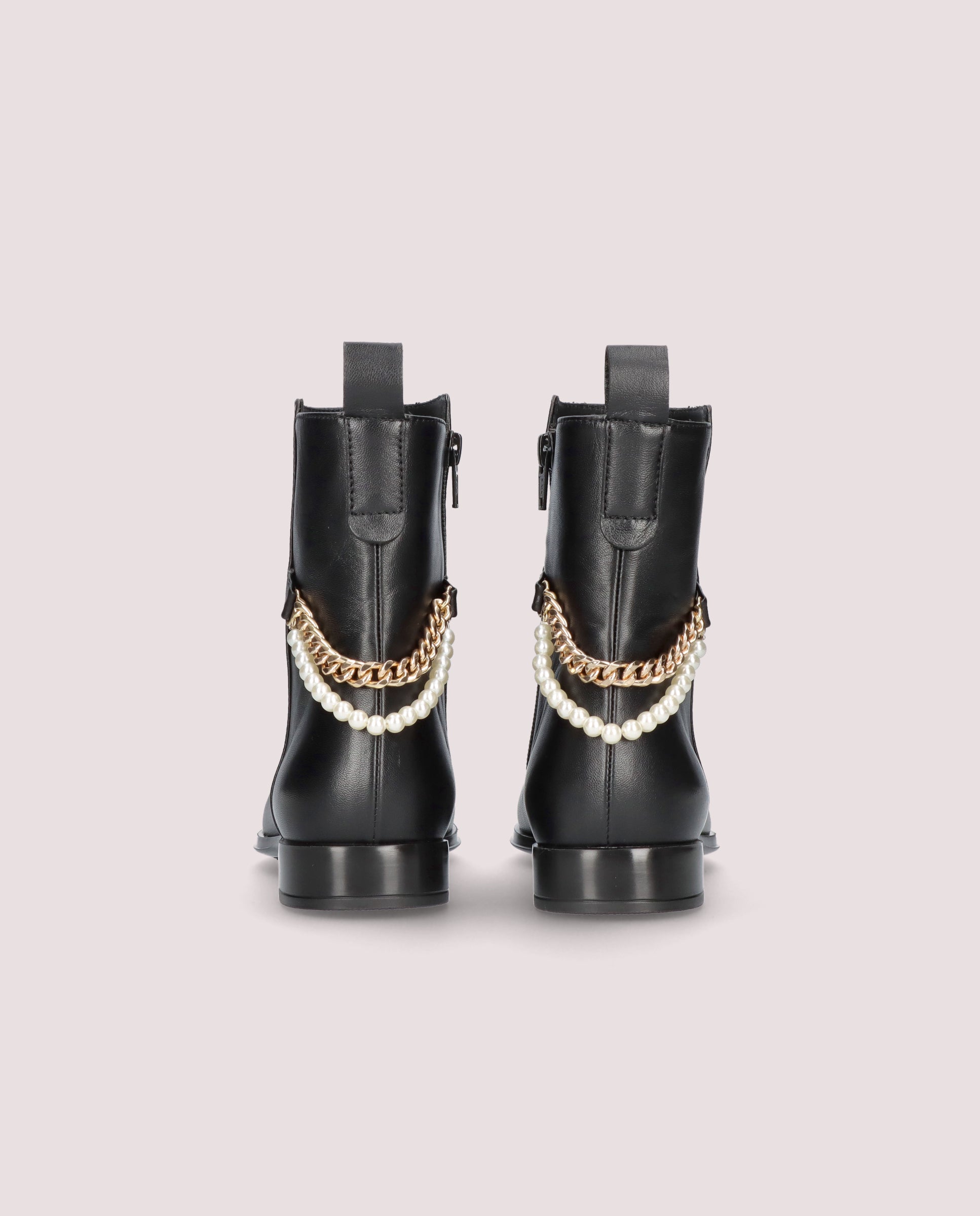 Botas de couro pretas Pat