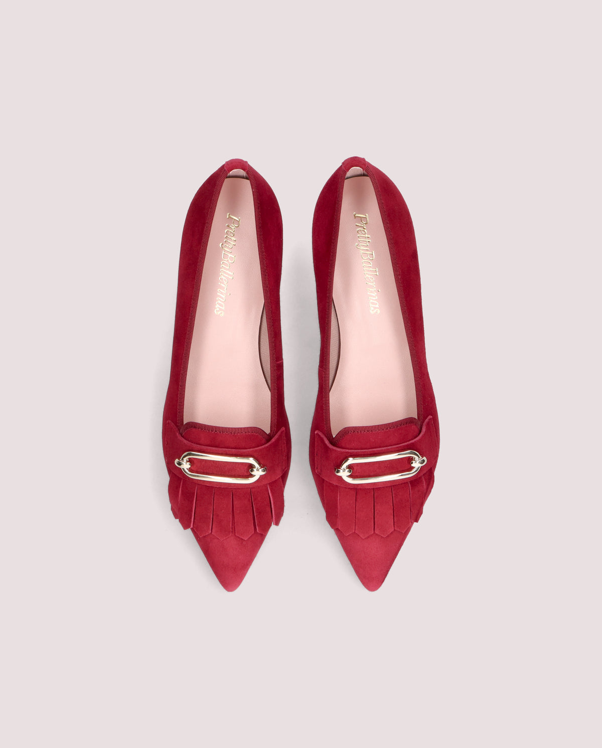 Vista alternativa de Loafers Ella Rojos Ante por PrettyBallerinas