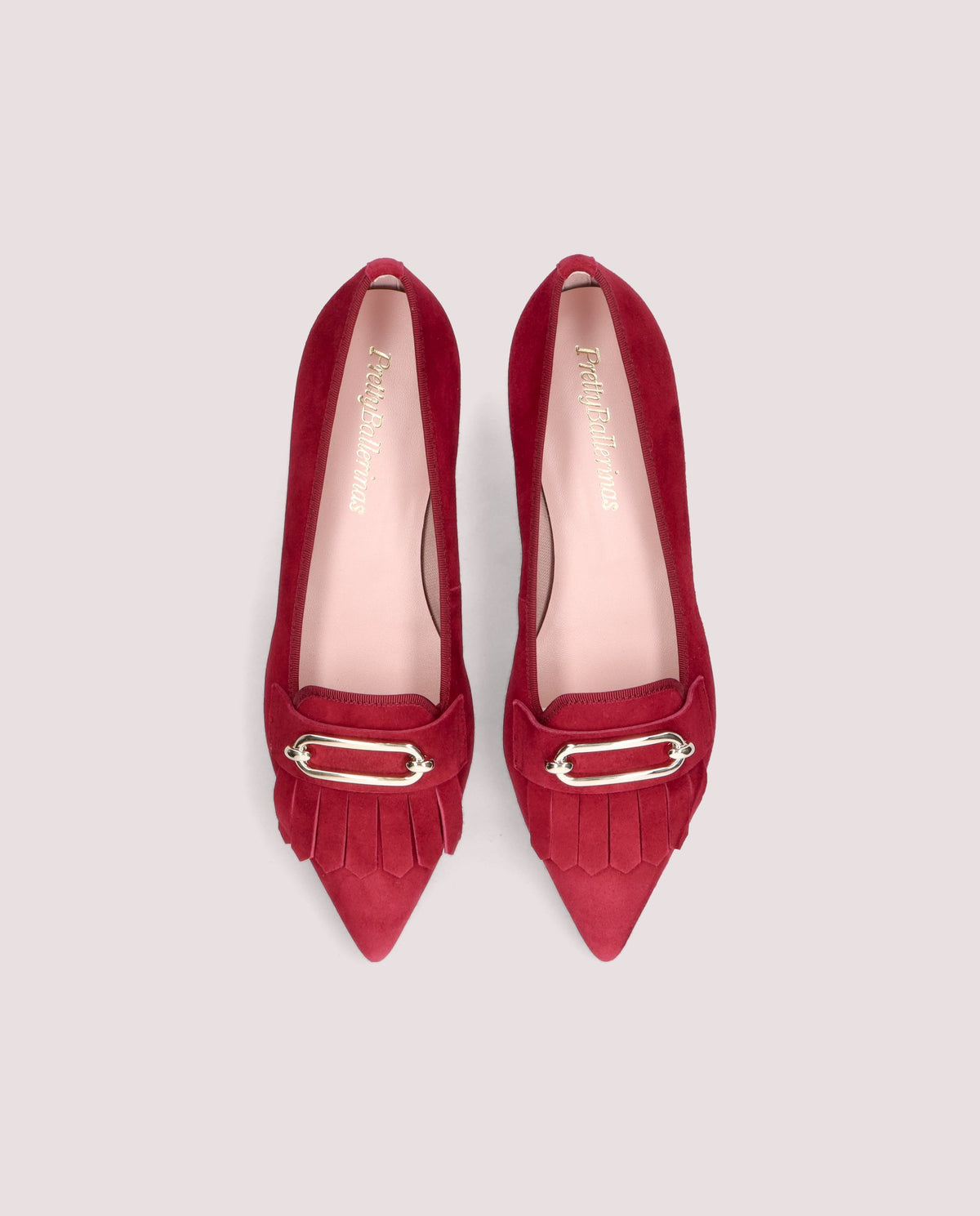Vista alternativa de Loafers Ella Rojos Ante por PrettyBallerinas